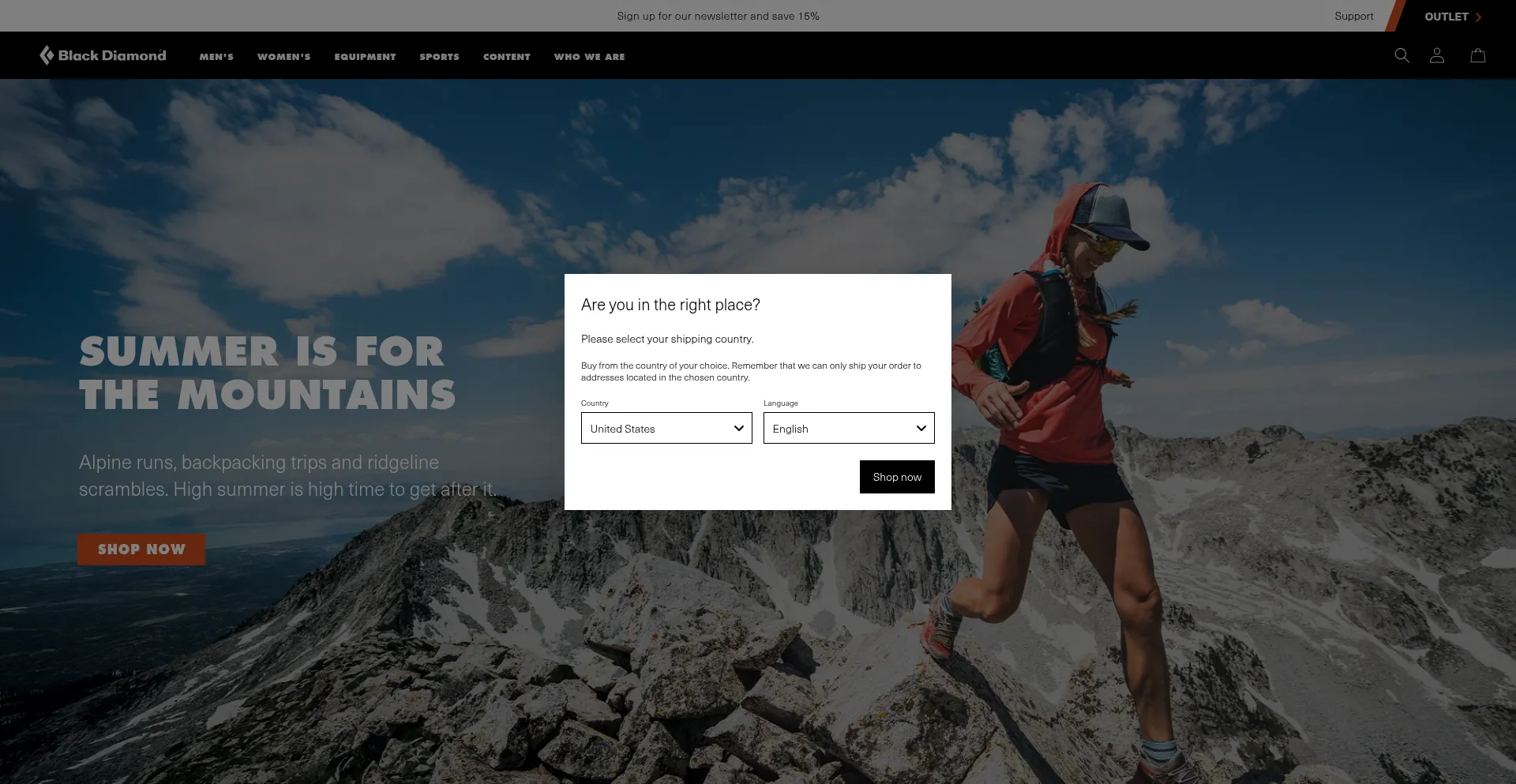 Eu.blackdiamondequipment.com Screenshot