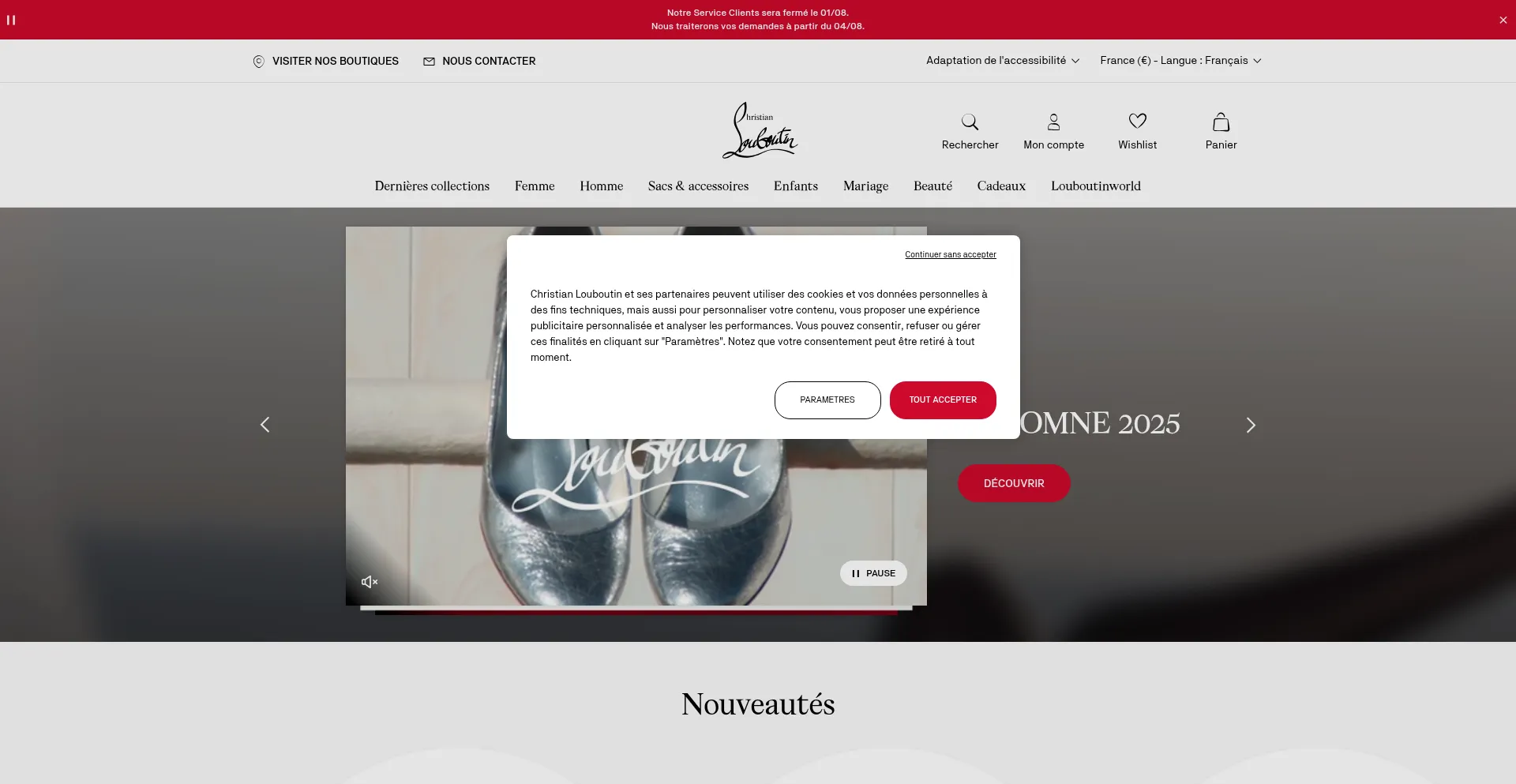Website screenshot of Eu.christianlouboutin.com