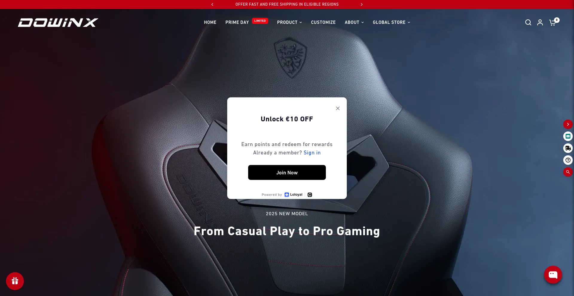 Website screenshot of Eu.dowinx.com
