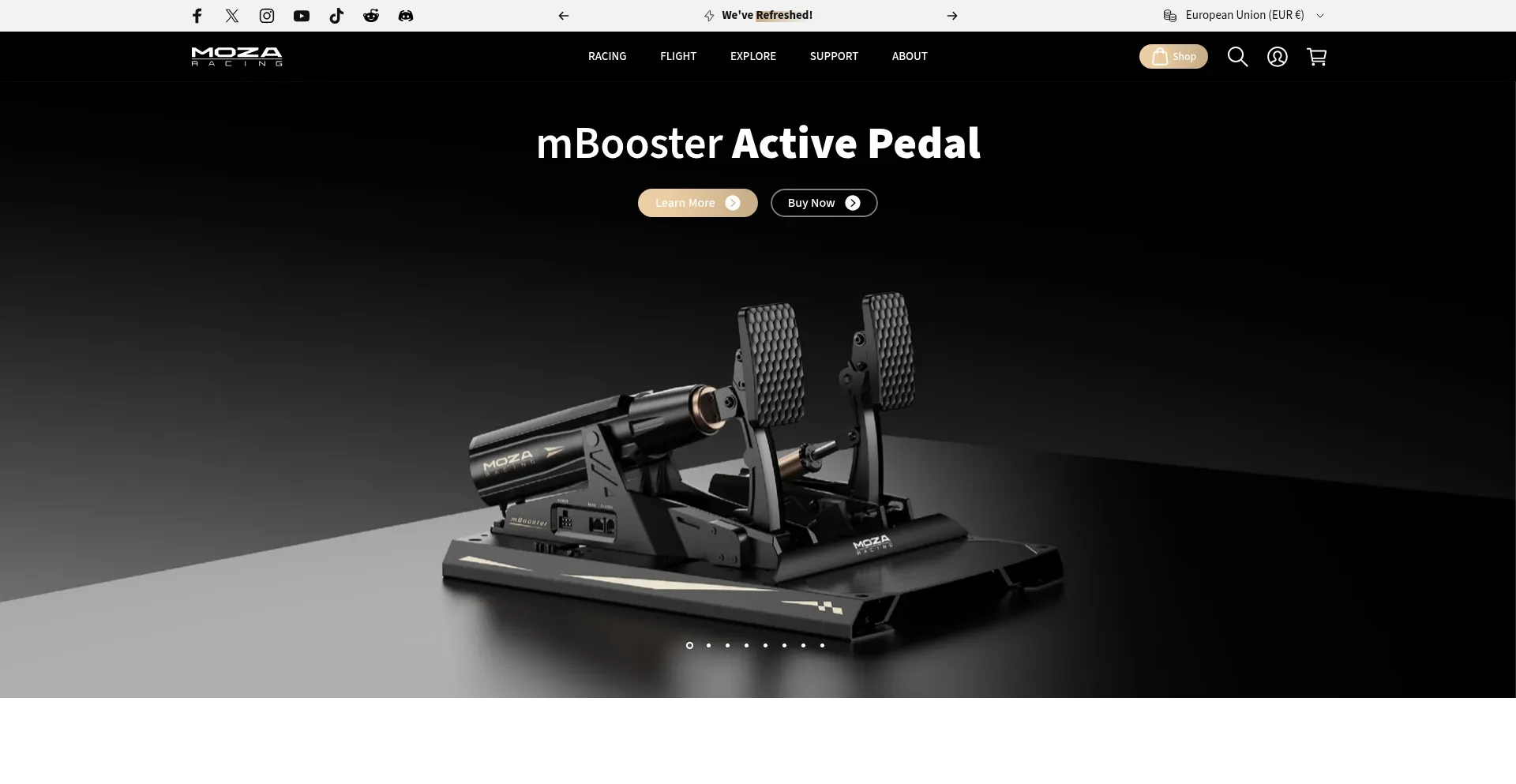 Website screenshot of Eu.mozaracing.com