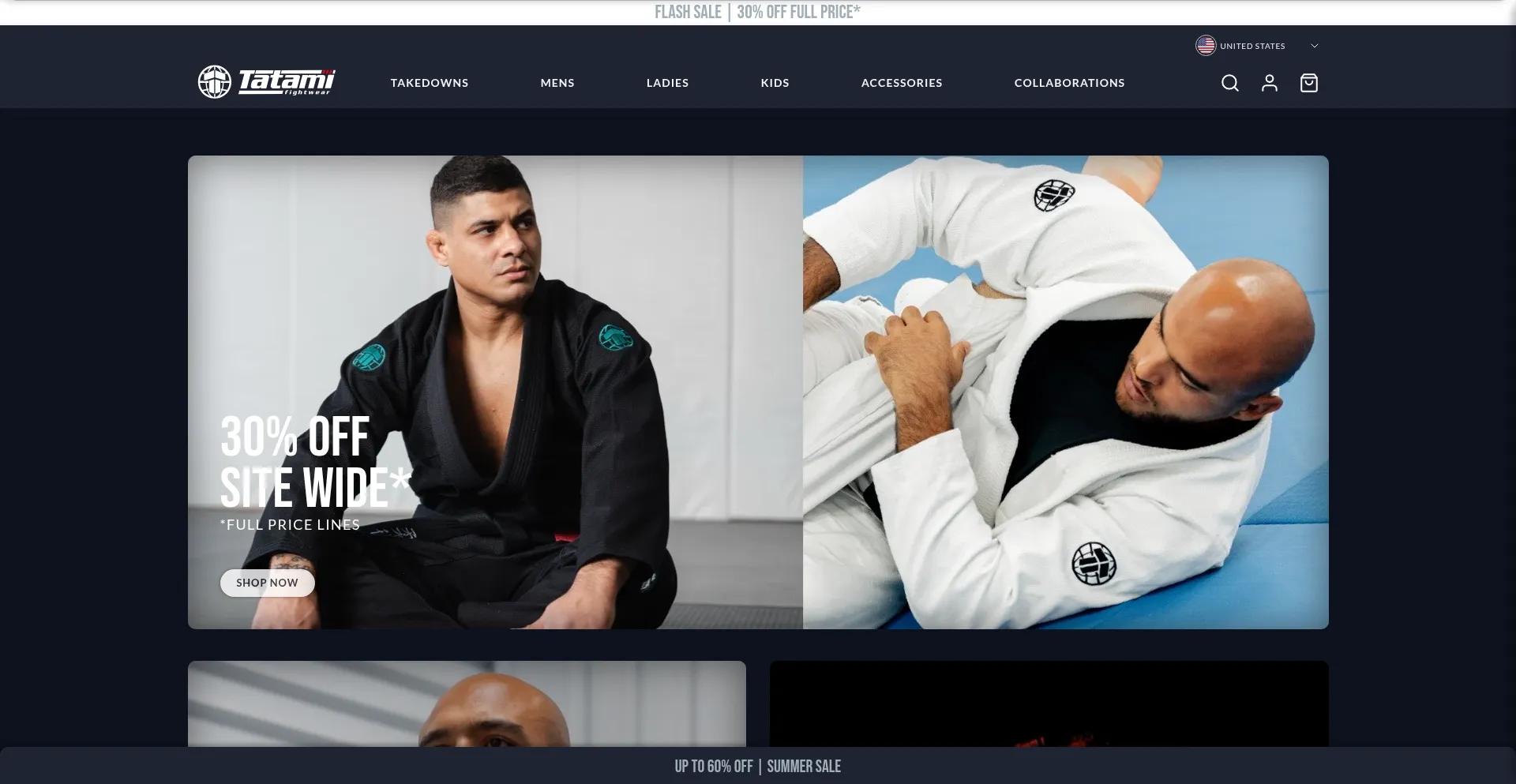 Website screenshot of Eu.tatamifightwear.com