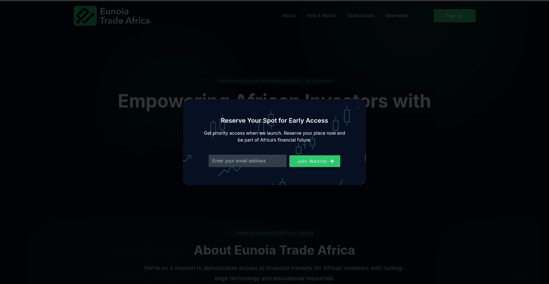 Website screenshot of Eunoiatrade.com