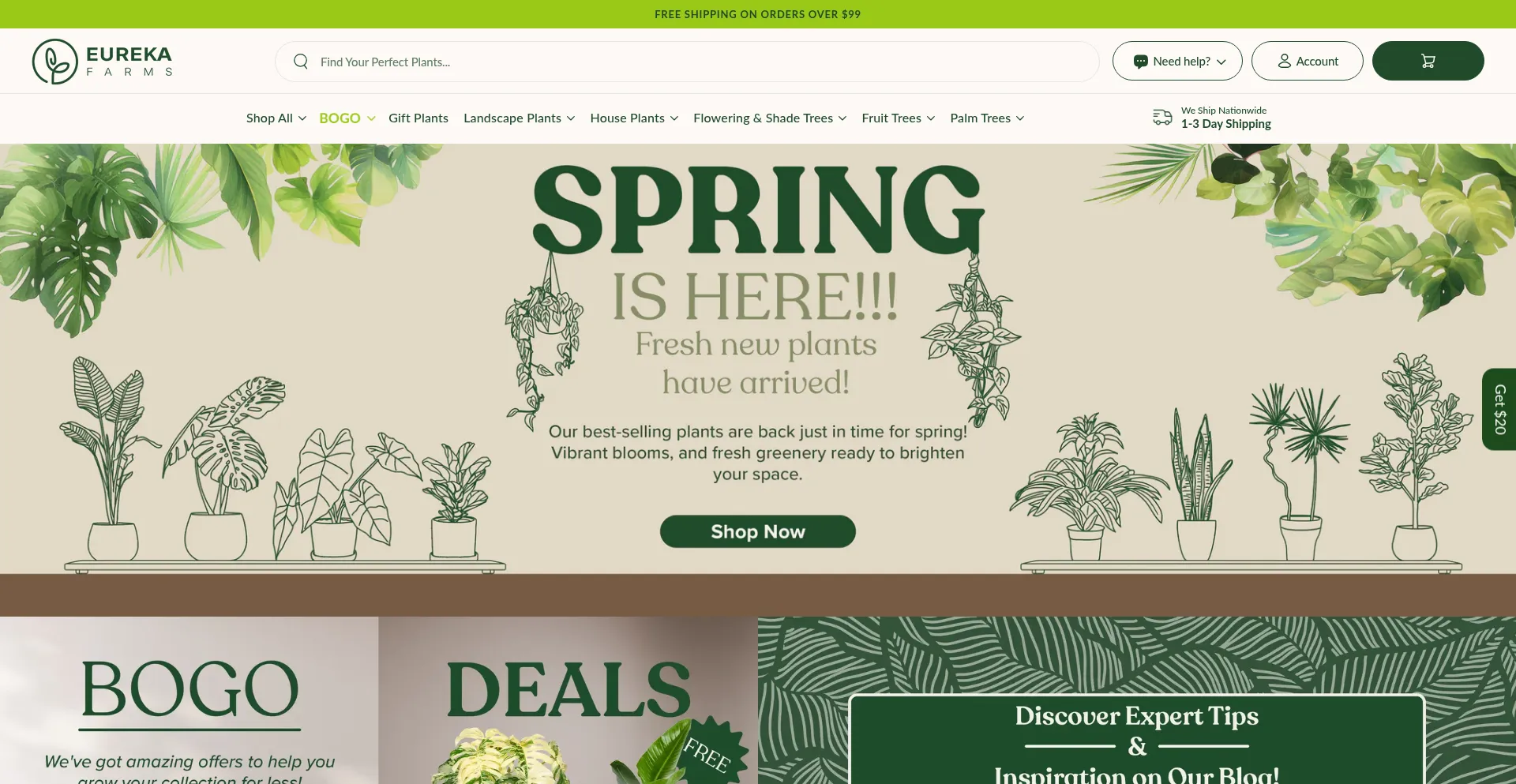 Website screenshot of Eureka-farms.com