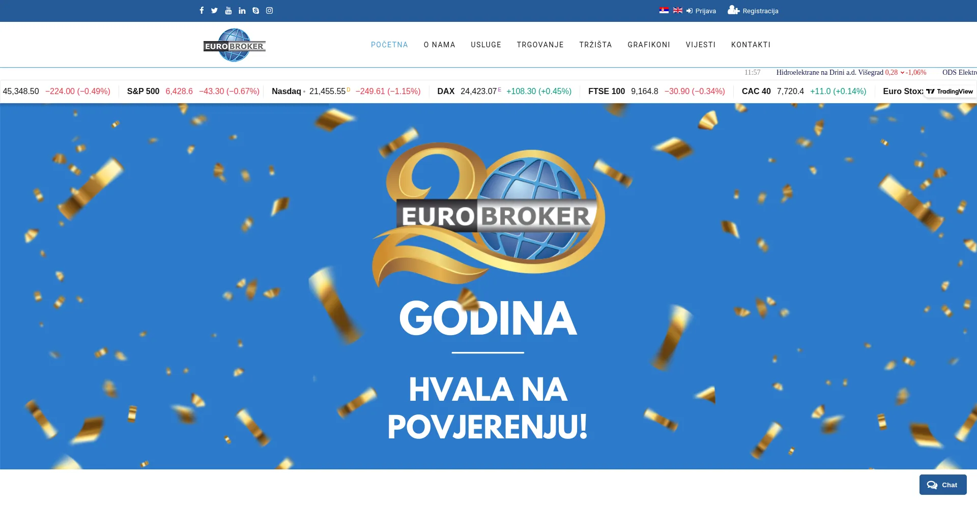 Website screenshot of Eurobroker.ba