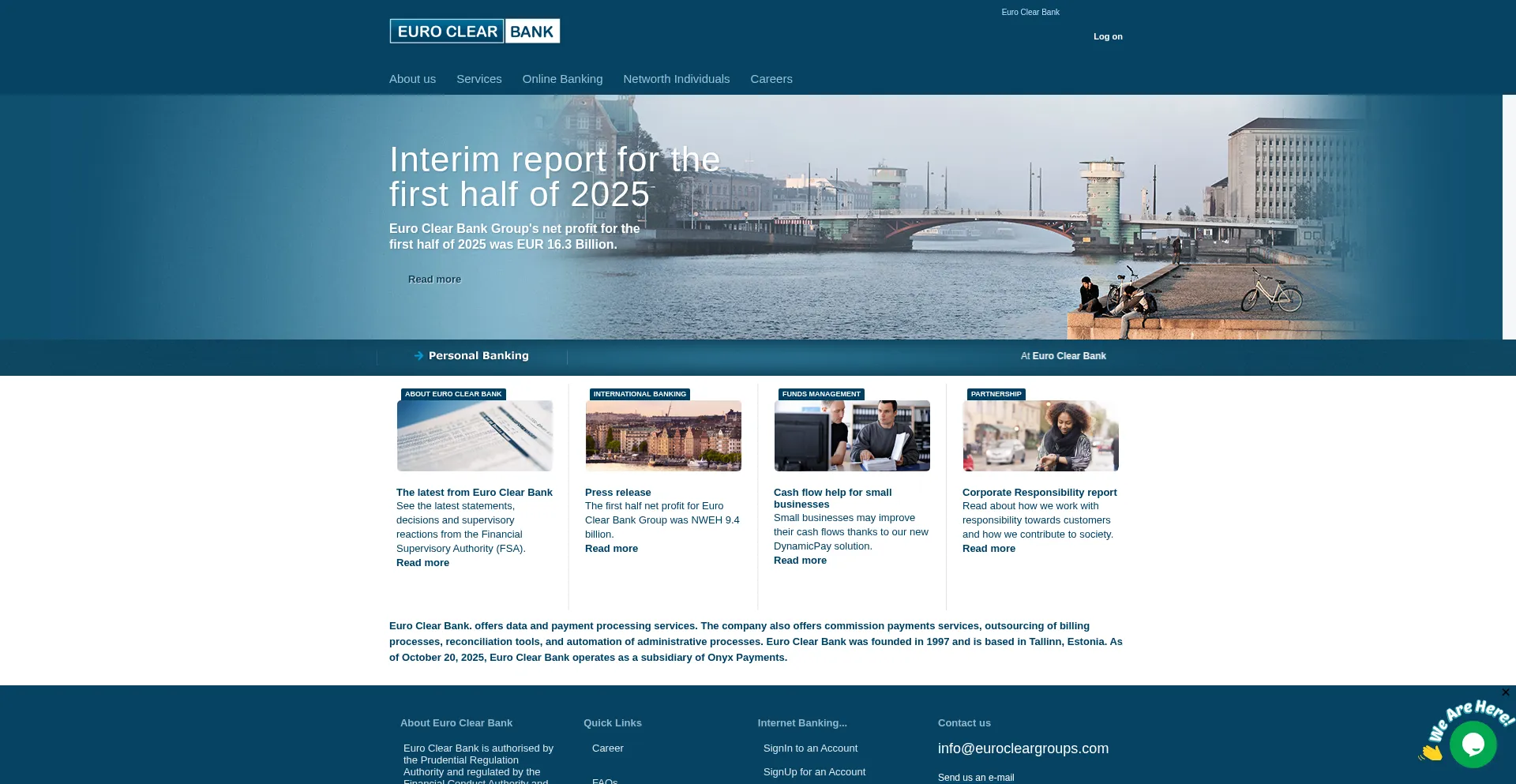 Website screenshot of Eurocleargroups.com