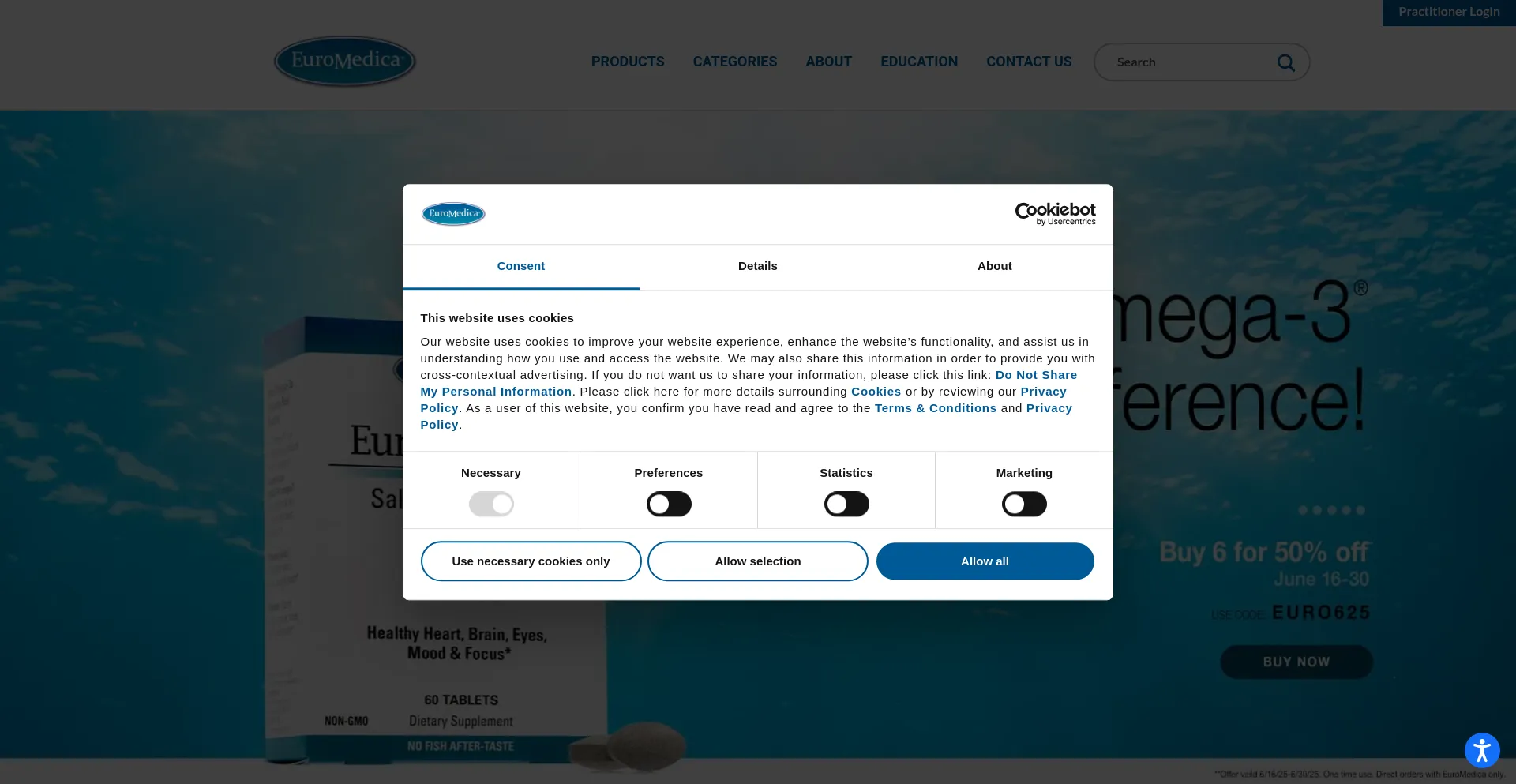 Website screenshot of Euromedicausa.com
