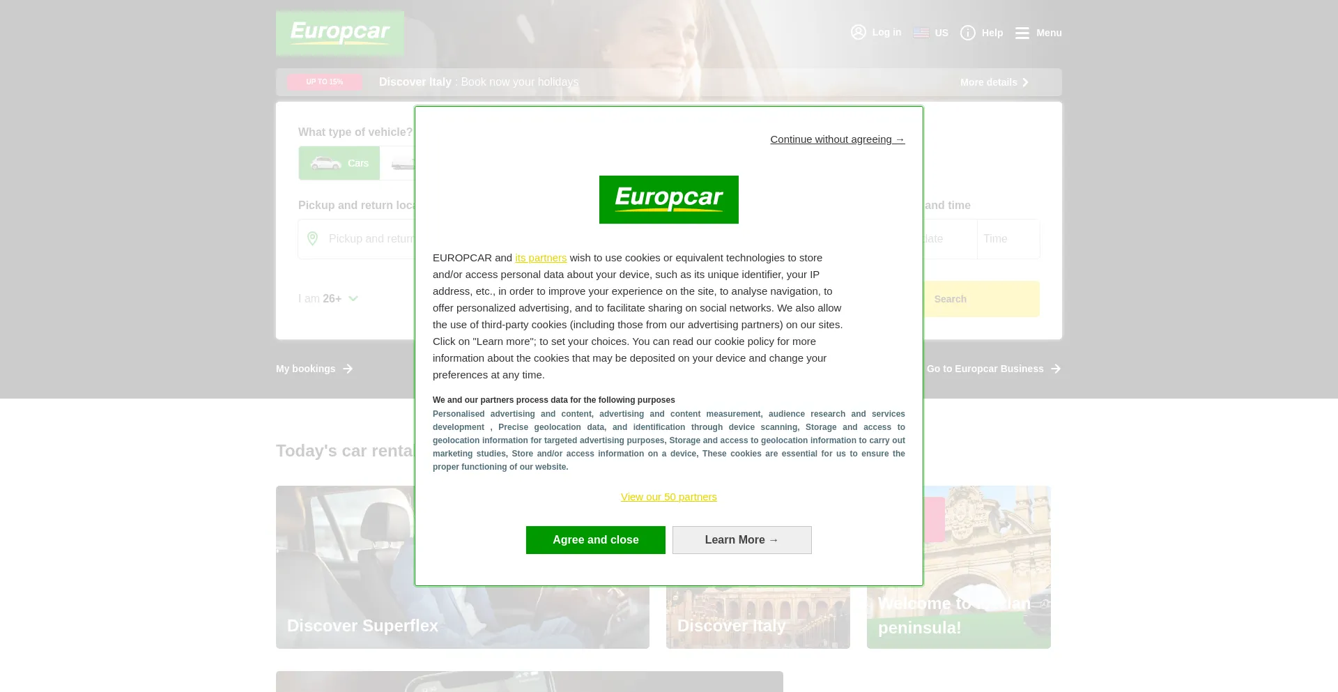 Europcar.com Screenshot