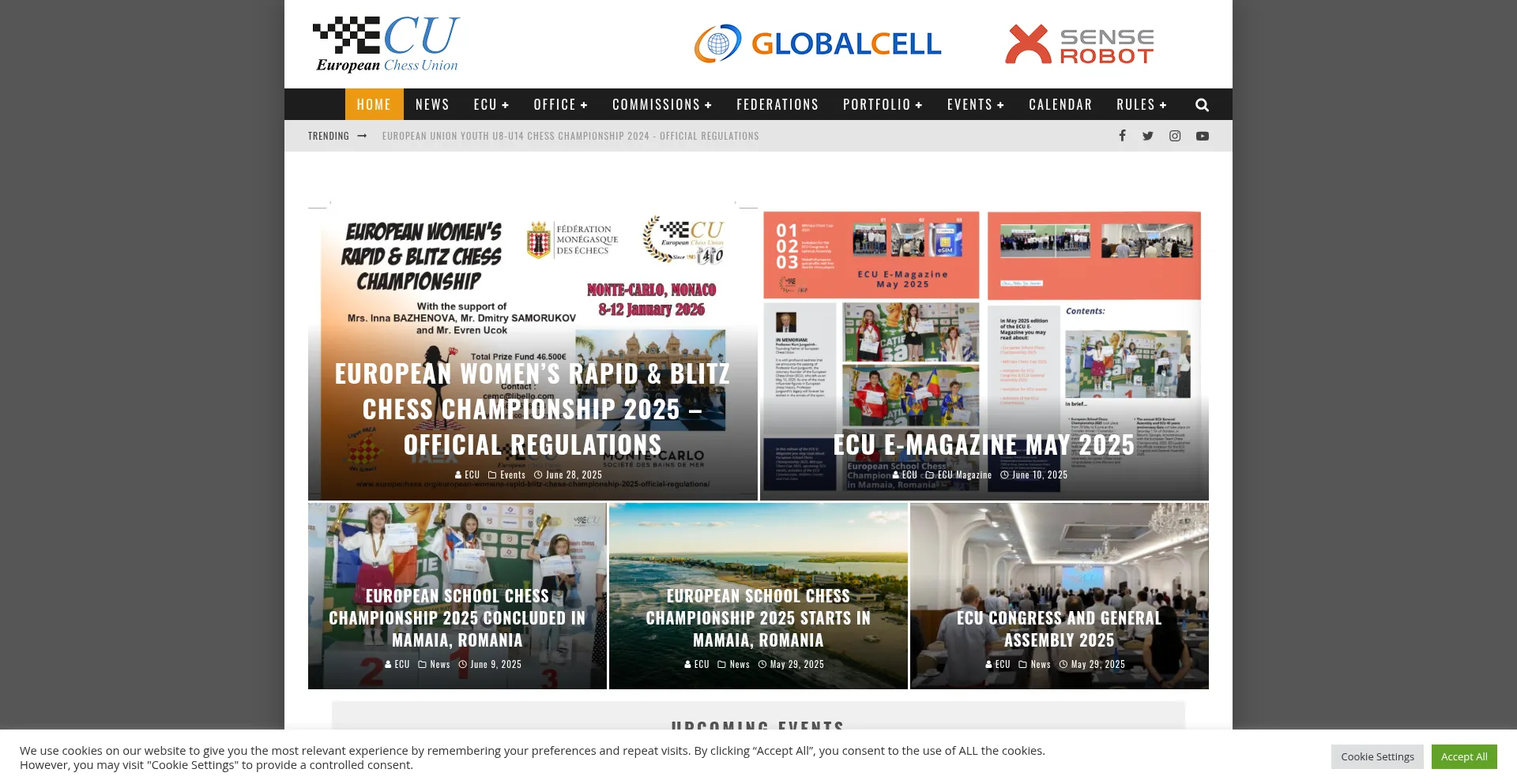 Website screenshot of Europechess.org