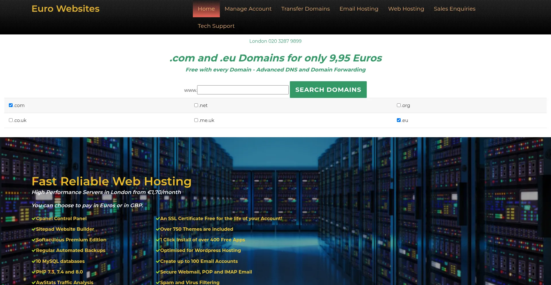 Eurowebsites.net Screenshot
