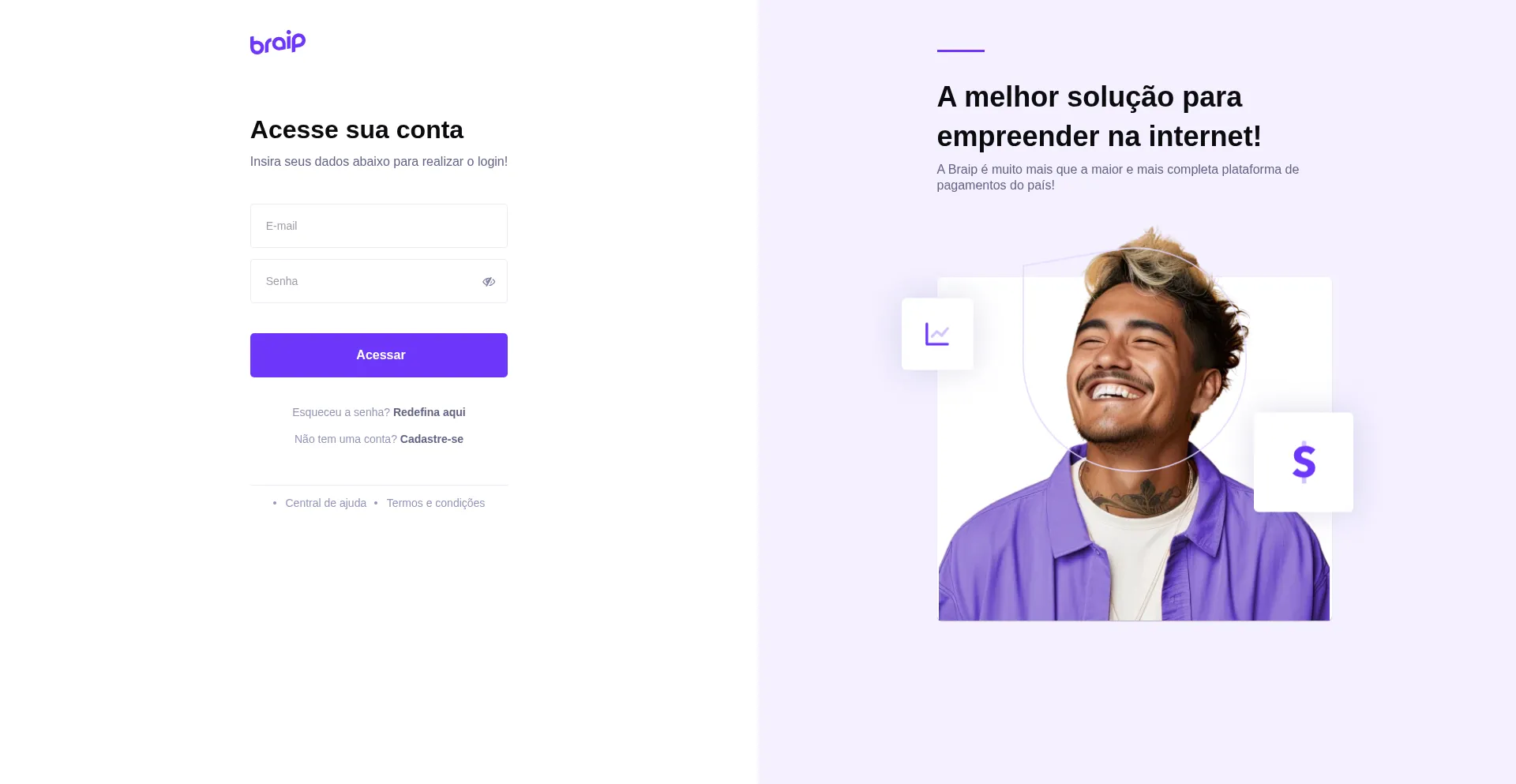 Website screenshot of Ev.braip.com