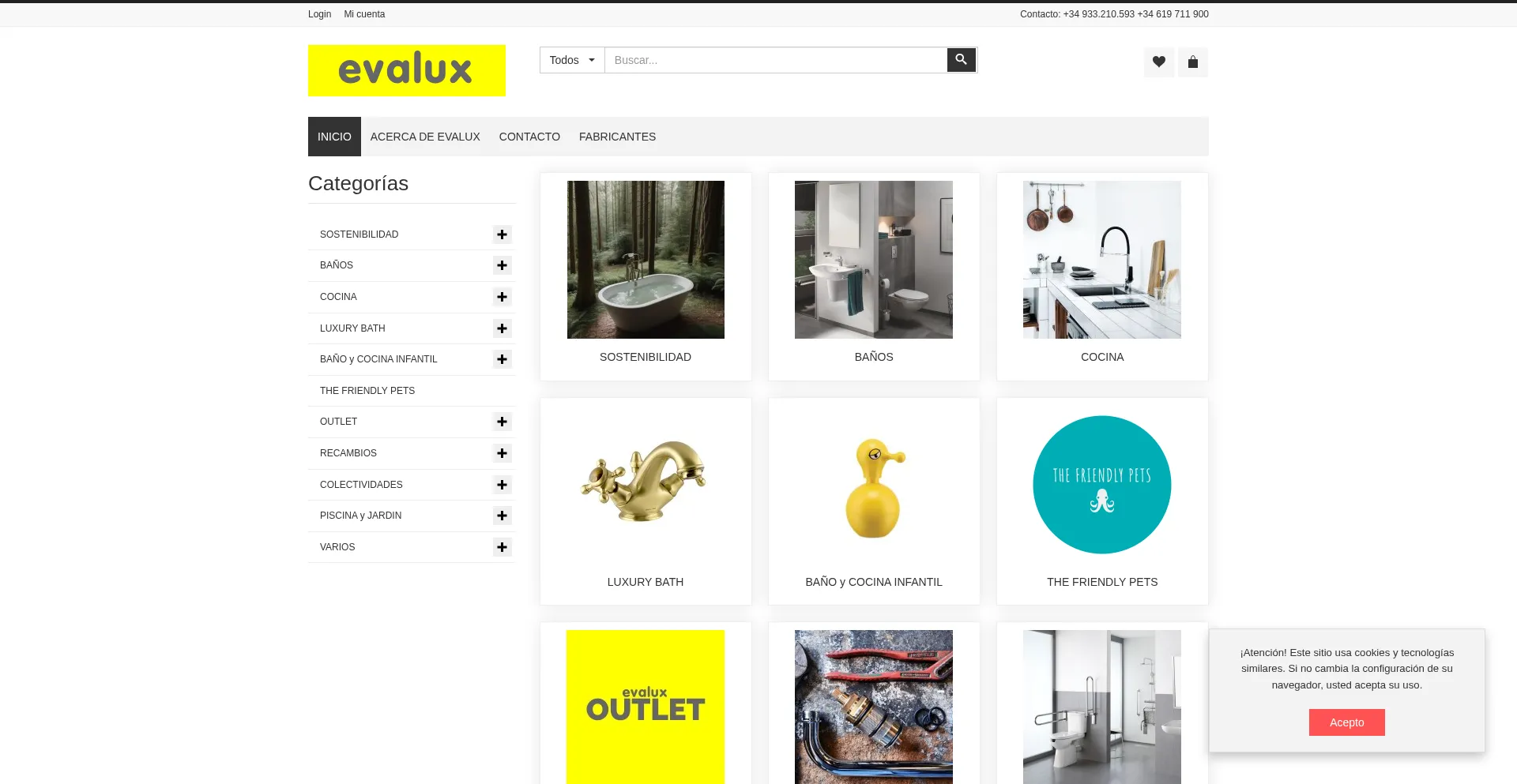 Website screenshot of Evalux.com