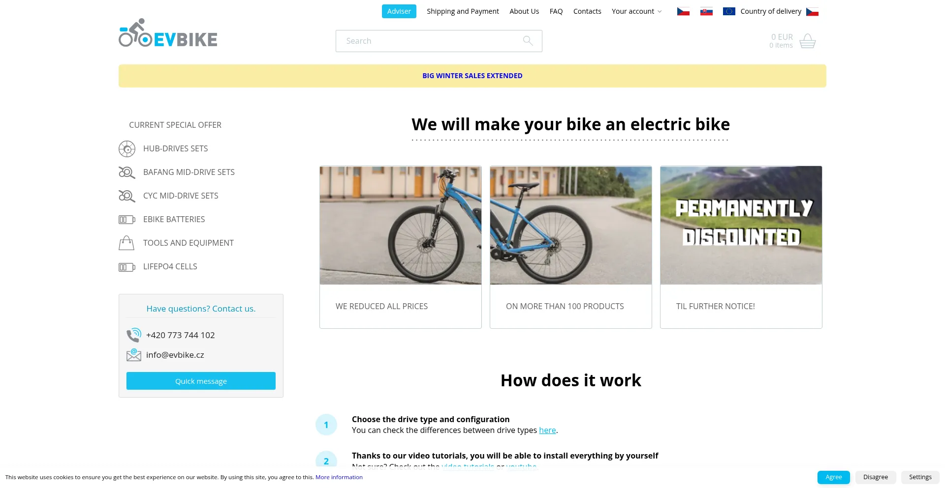 Website screenshot of Evbike.eu