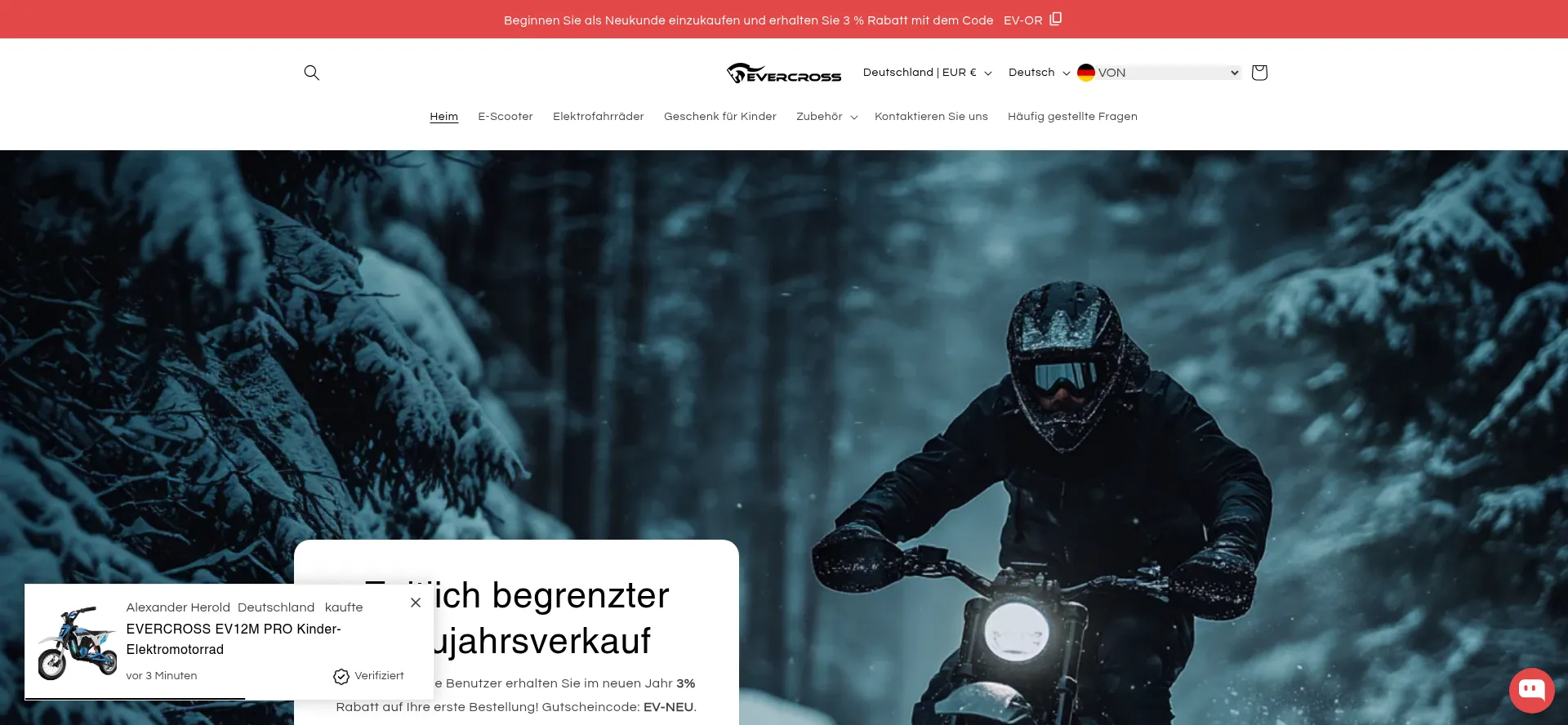 Website screenshot of Evercross.eu