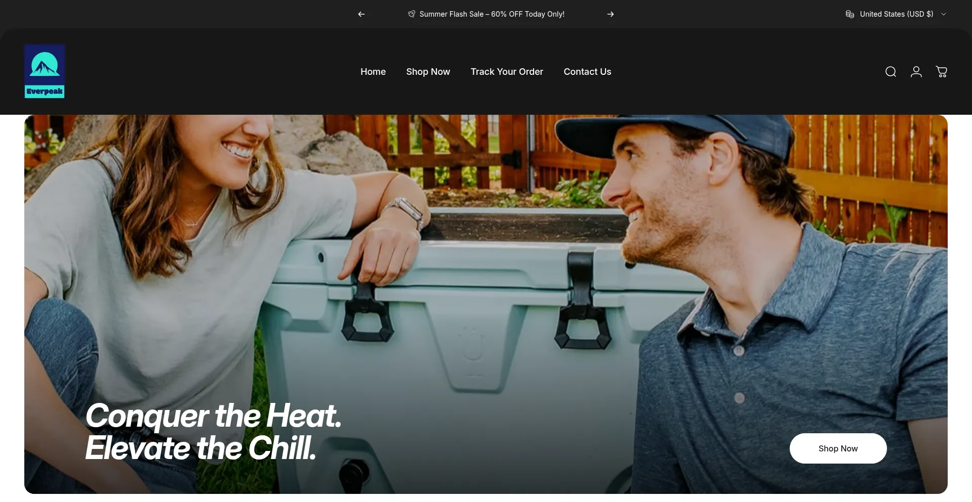 Website screenshot of Everpeakshop.com