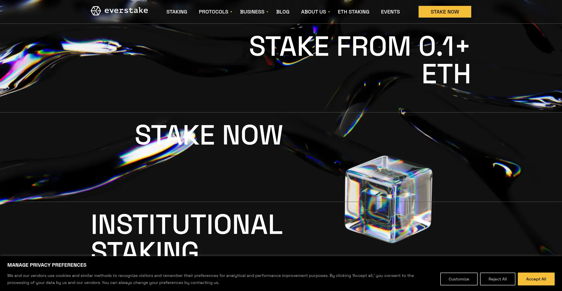Website screenshot of Everstake.one