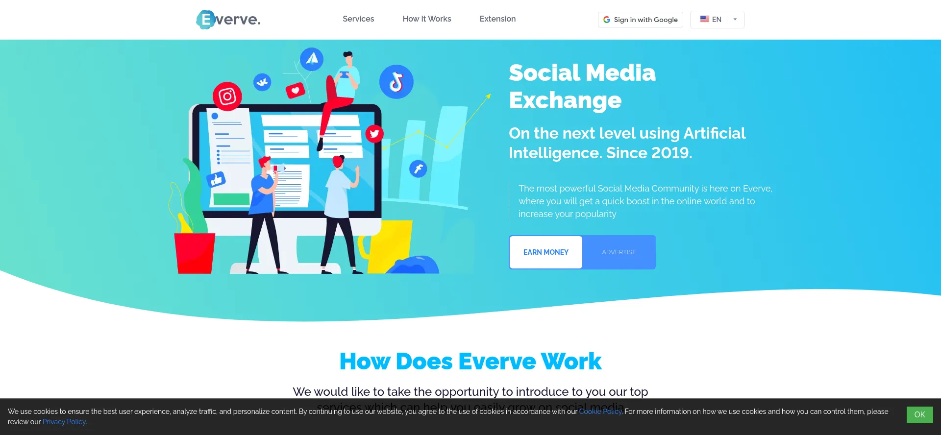 Website screenshot of Everve.net
