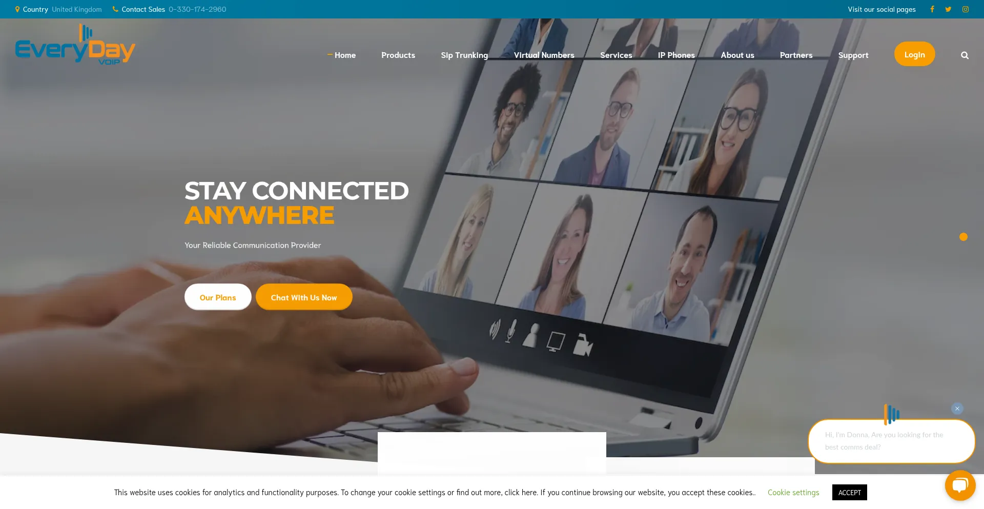 Website screenshot of Everydayvoip.uk