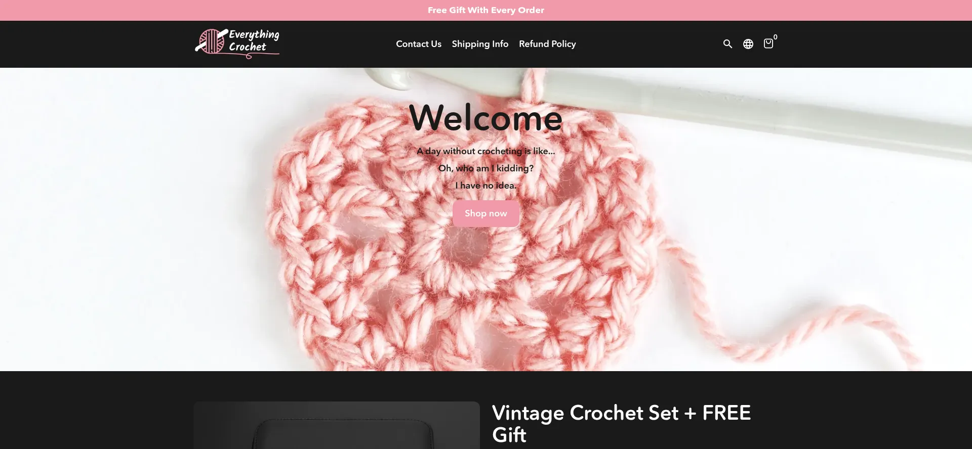 Website screenshot of Everything-crochet.com