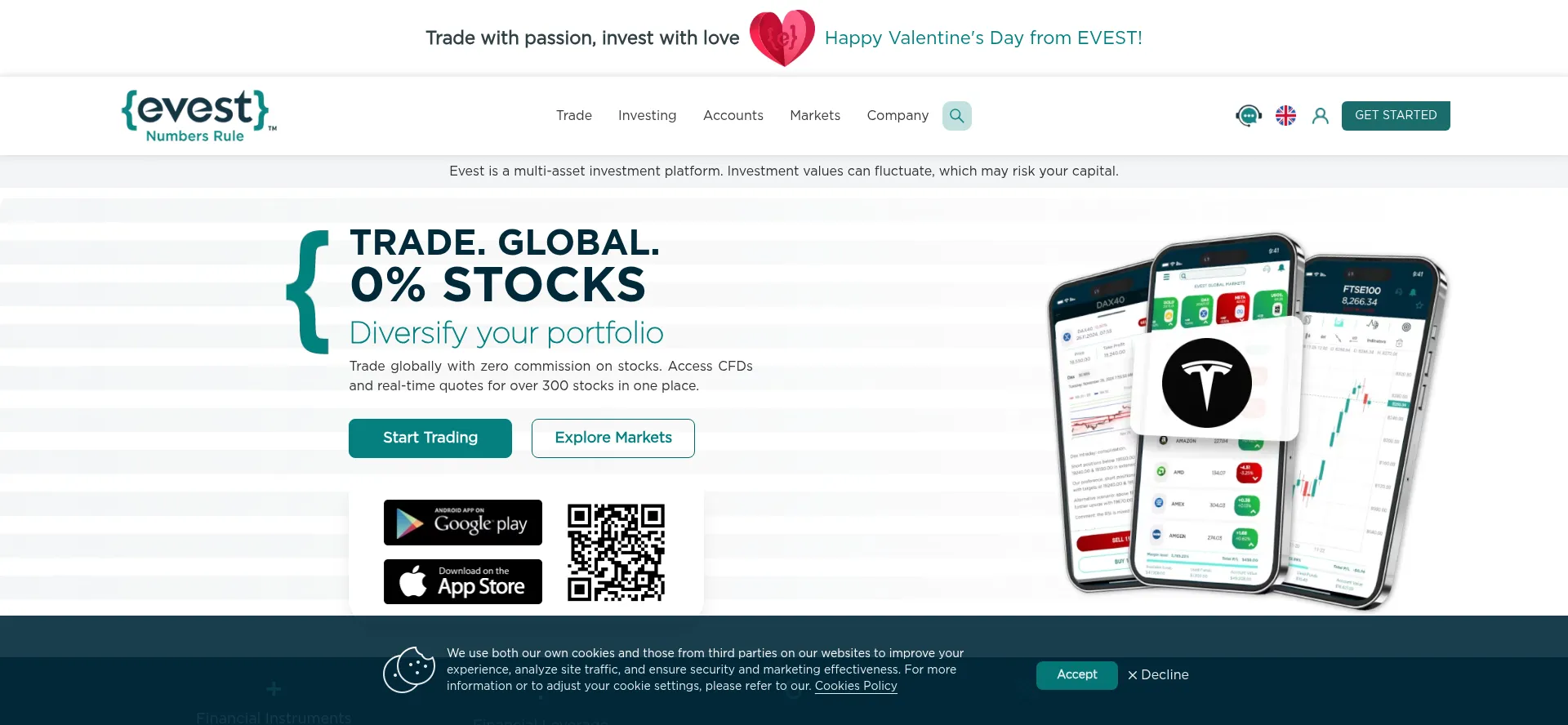 Website screenshot of Evest.com