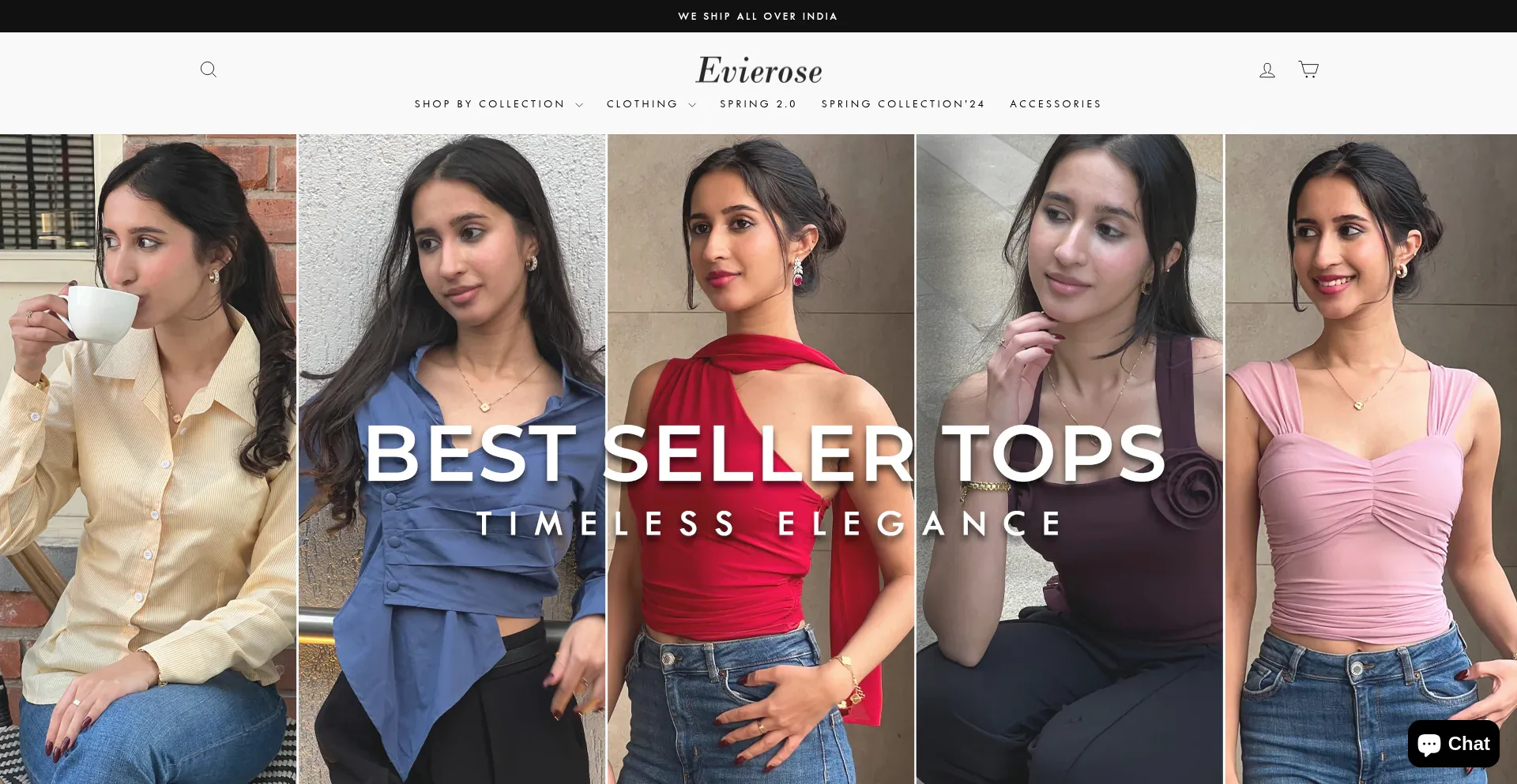 Website screenshot of Evierose.in
