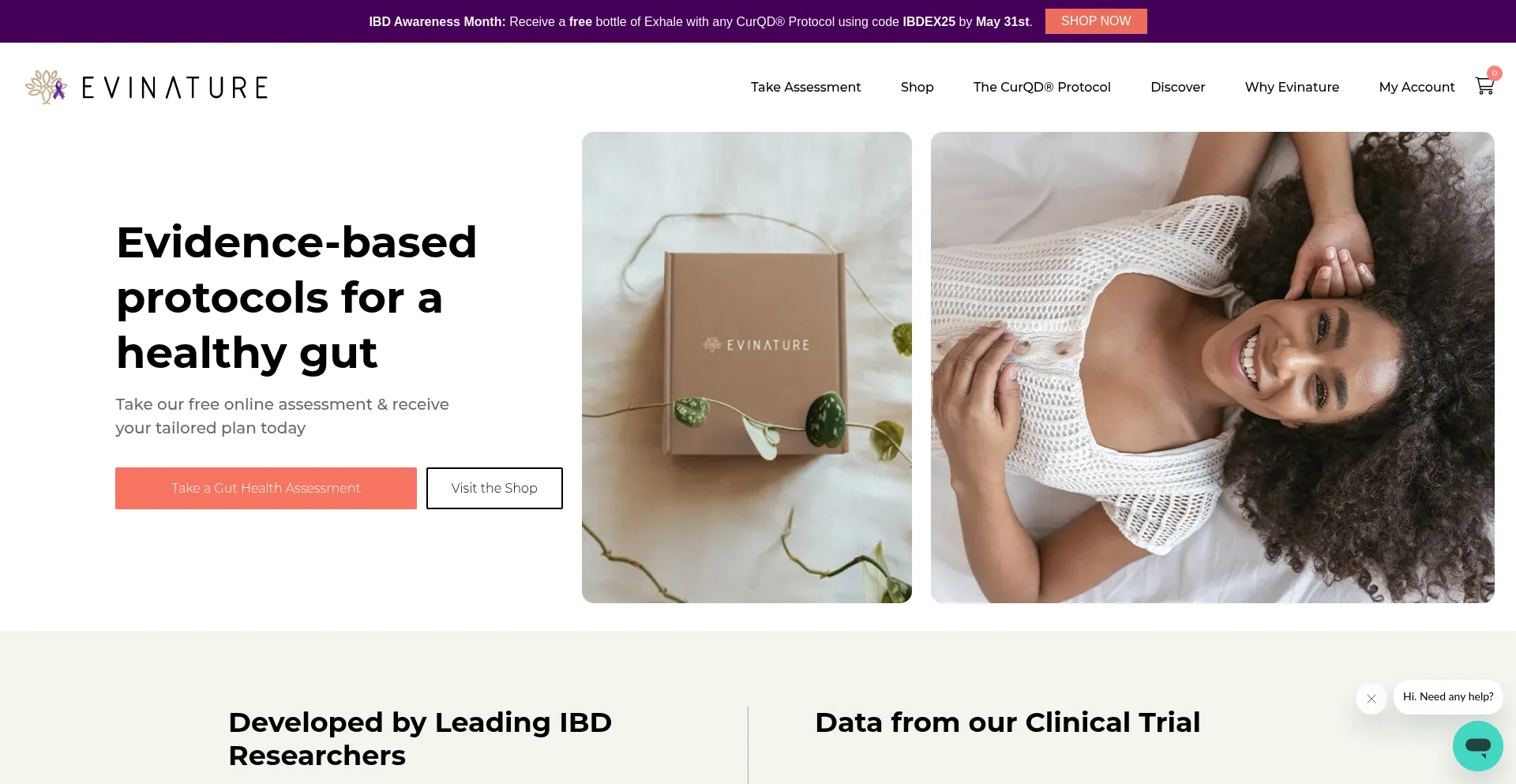 Website screenshot of Evinature.com