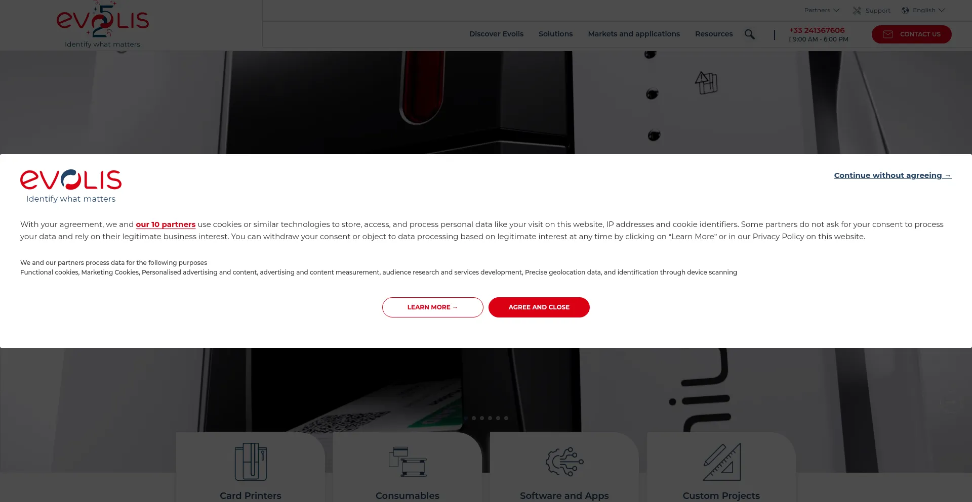 Evolis.com Screenshot