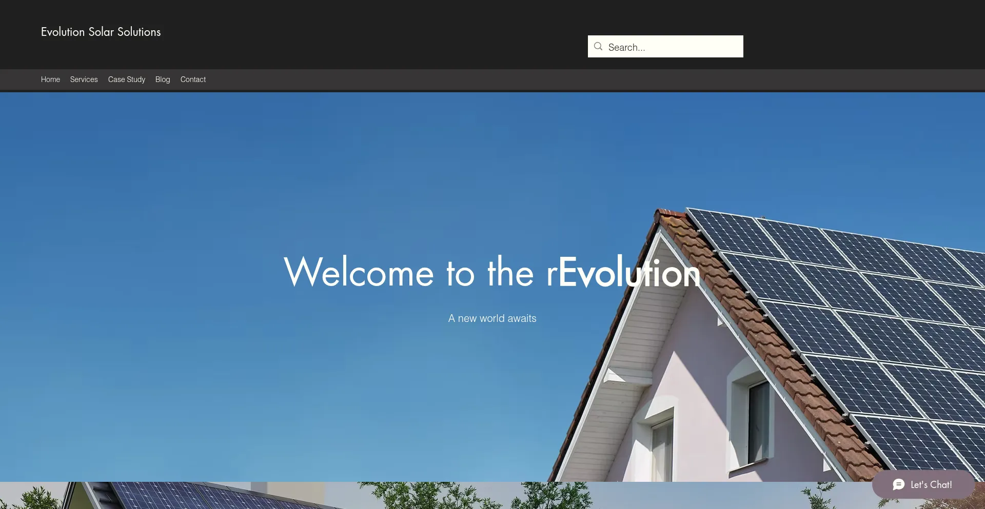Website screenshot of Evolutionsolarsolutions.com