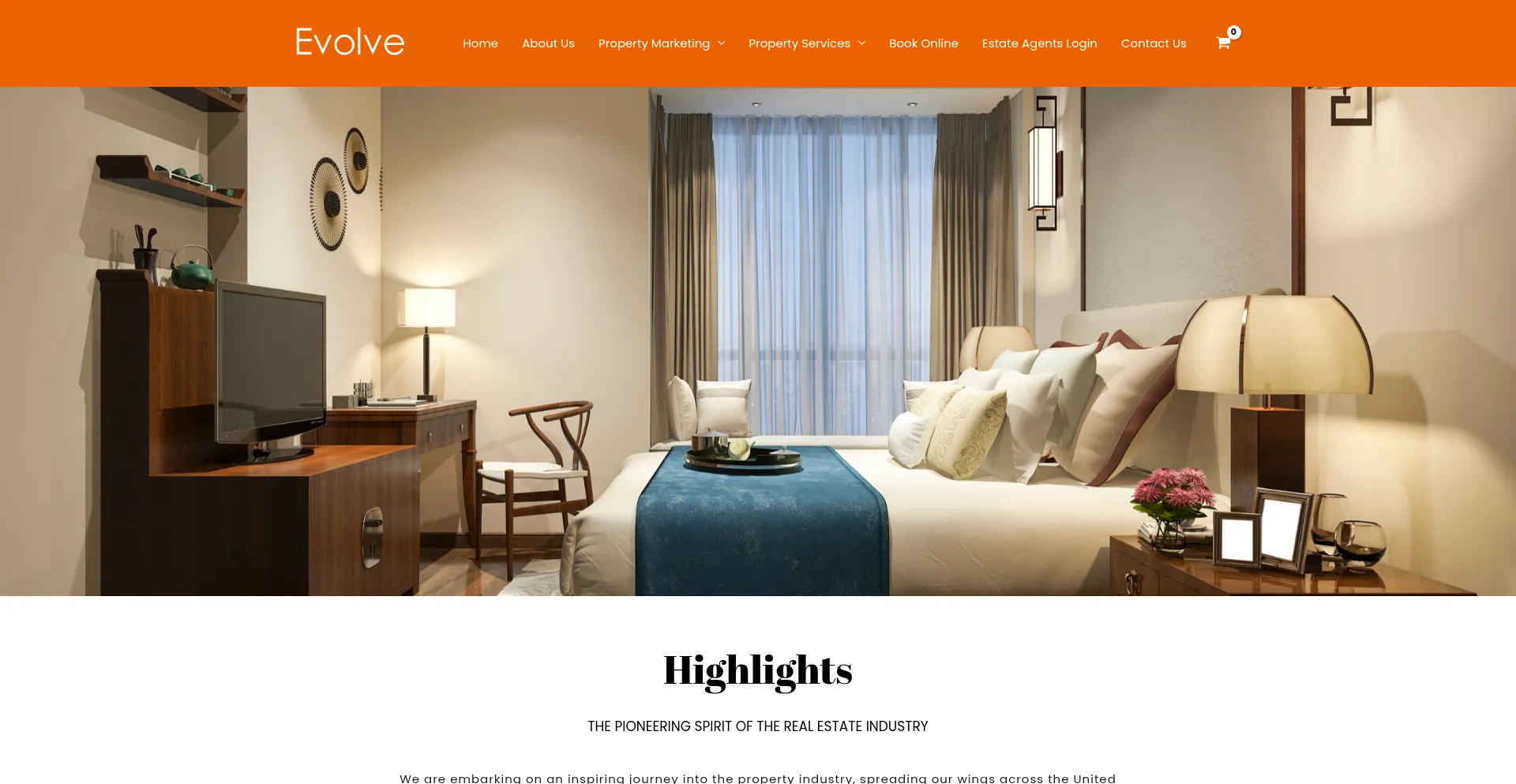 Website screenshot of Evolve-uk.co.uk