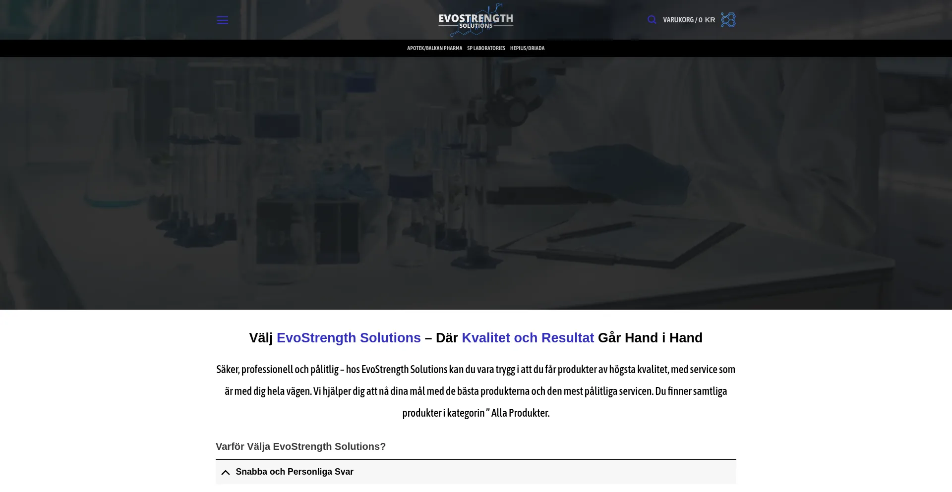 Website screenshot of Evostrength.biz