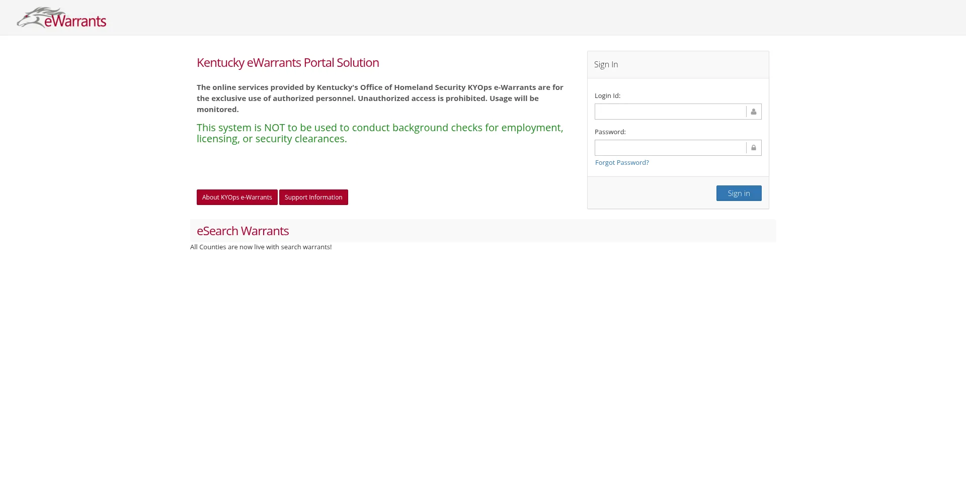 Ewarrants.ky.gov