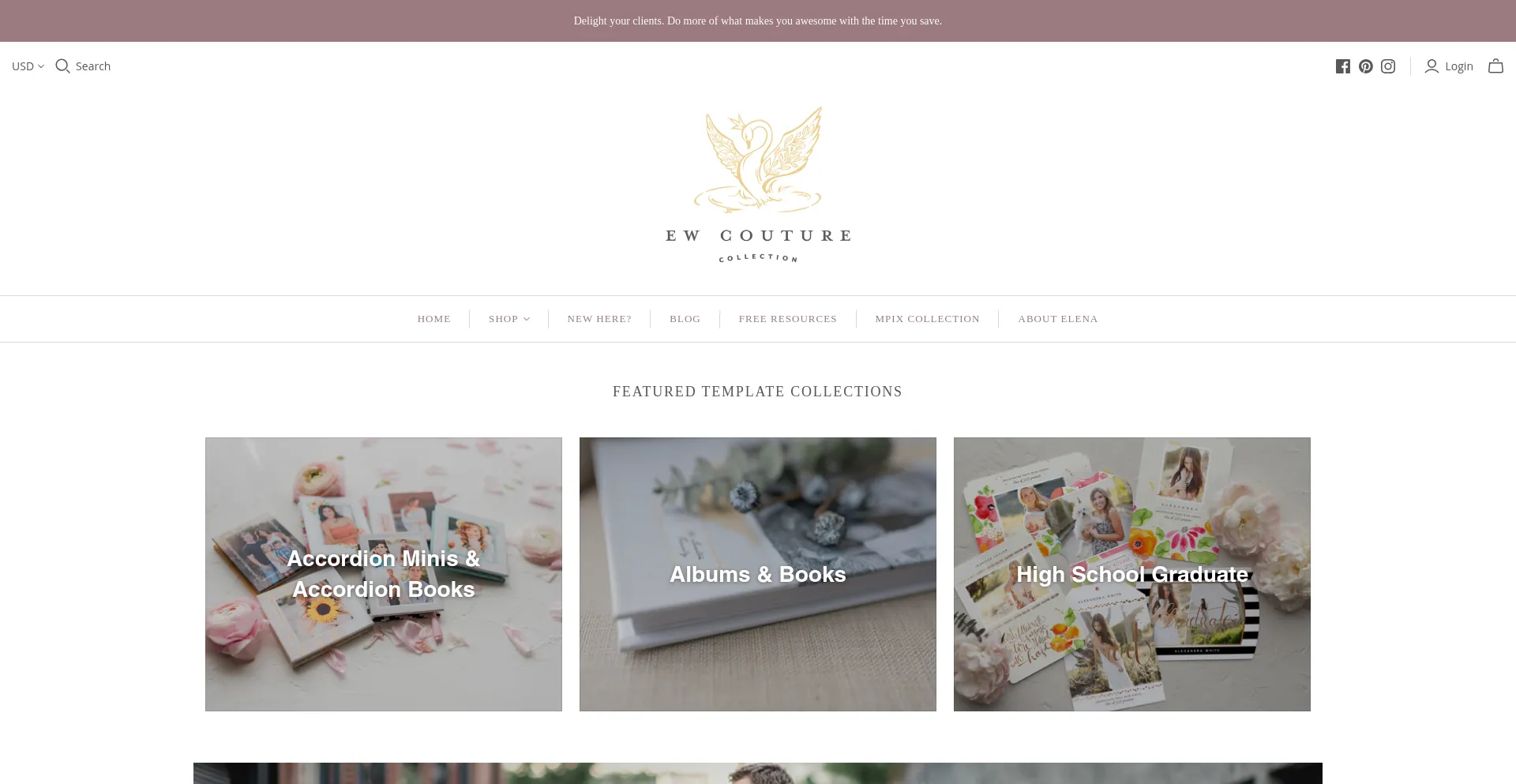 Website screenshot of Ewcouture.com