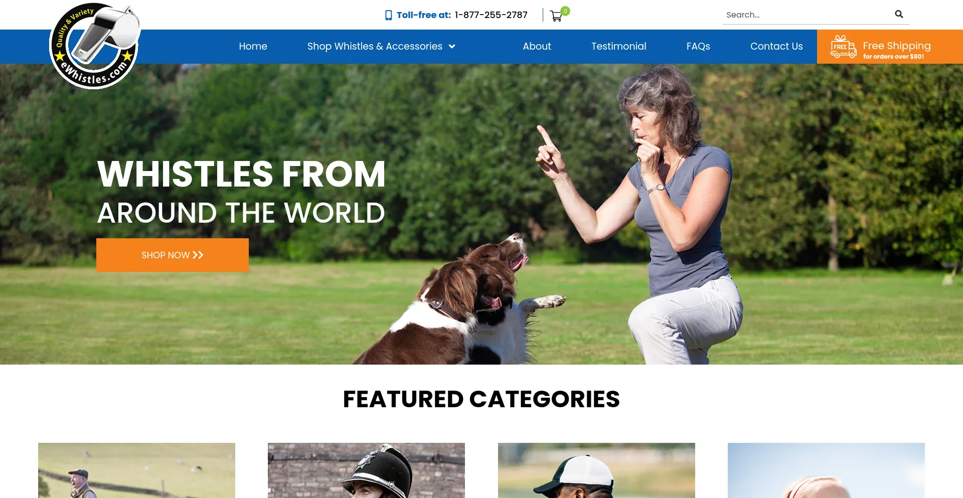 Website screenshot of Ewhistles.com