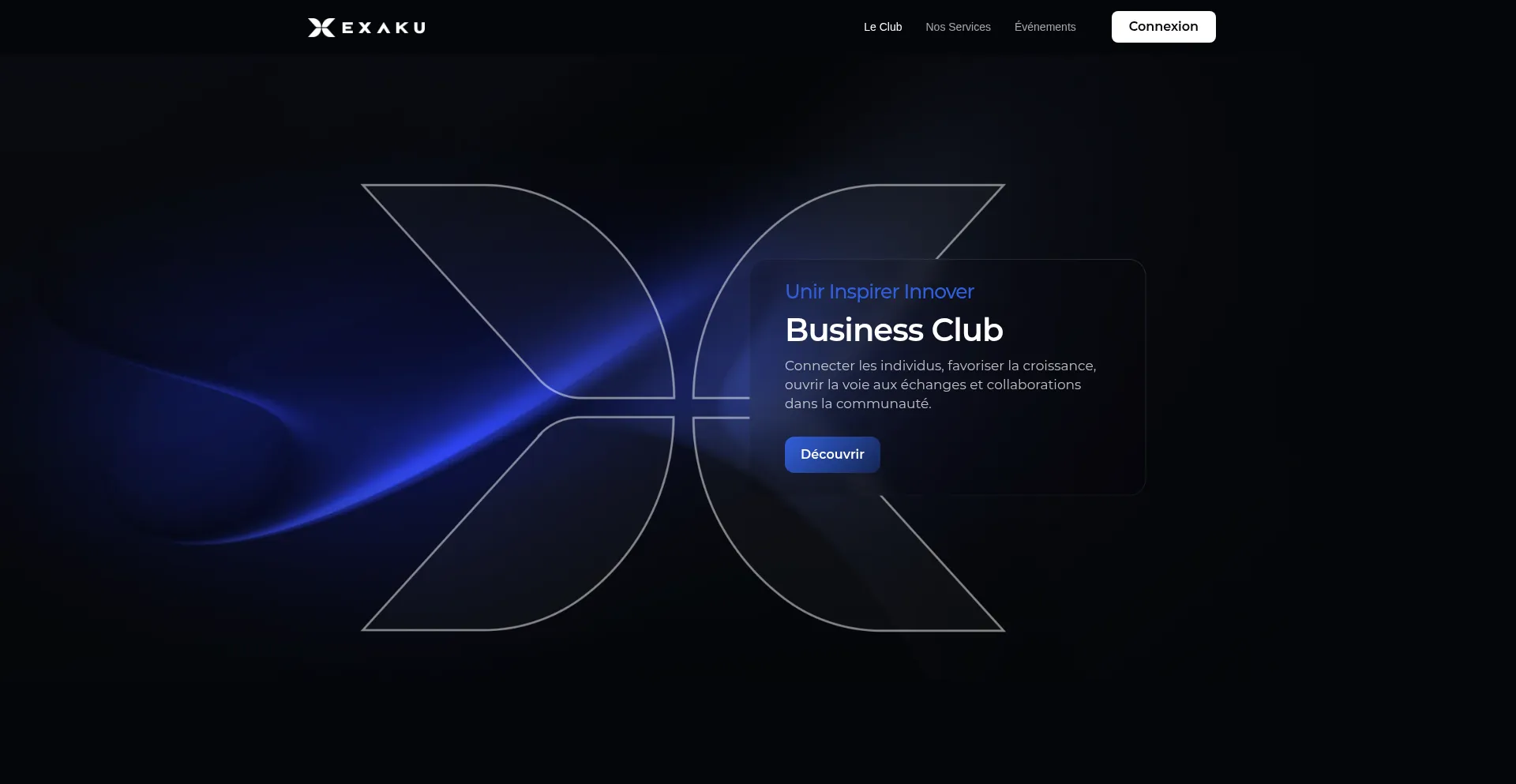 Website screenshot of Exakubusinessclub.com