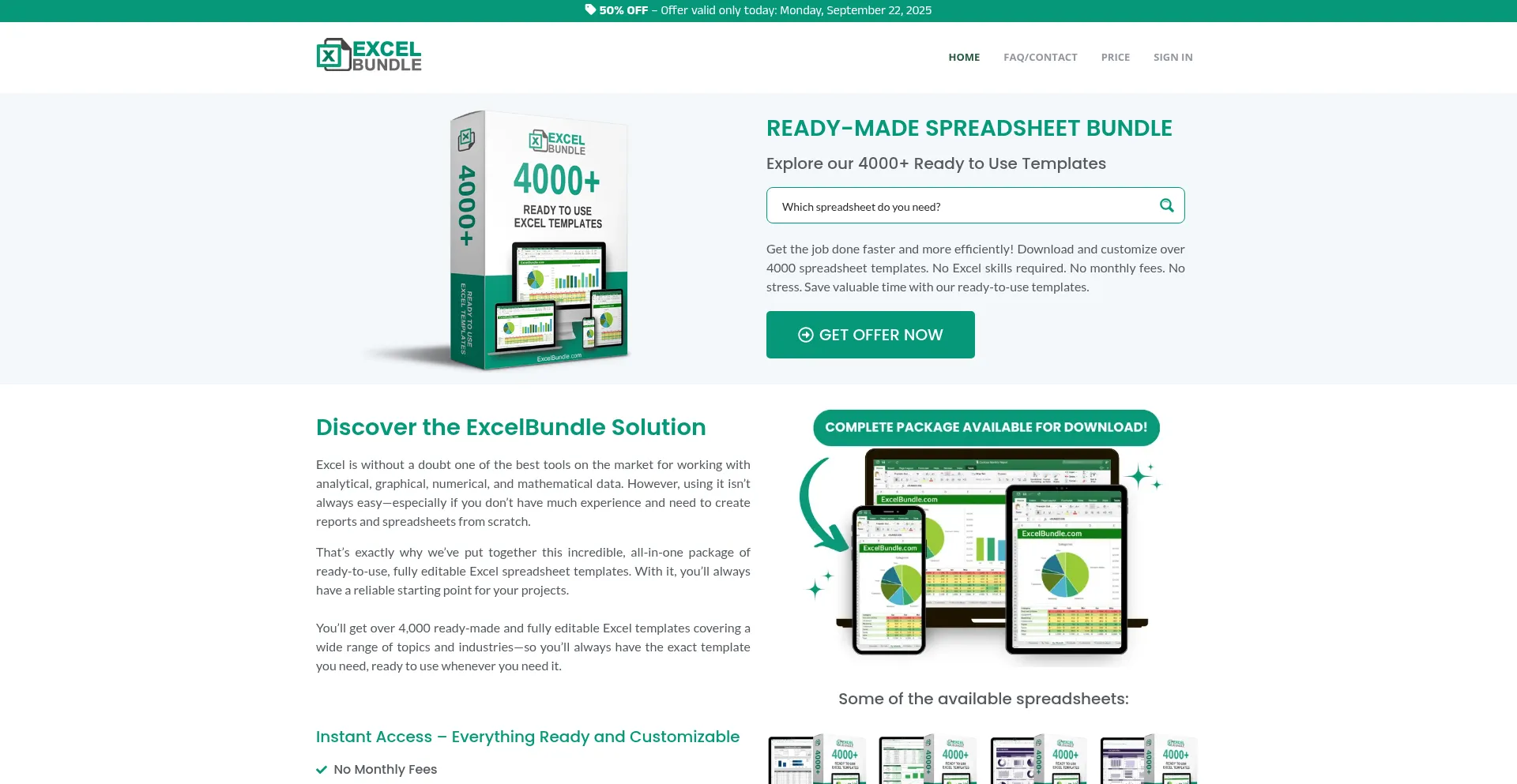 Excelbundle.com Screenshot