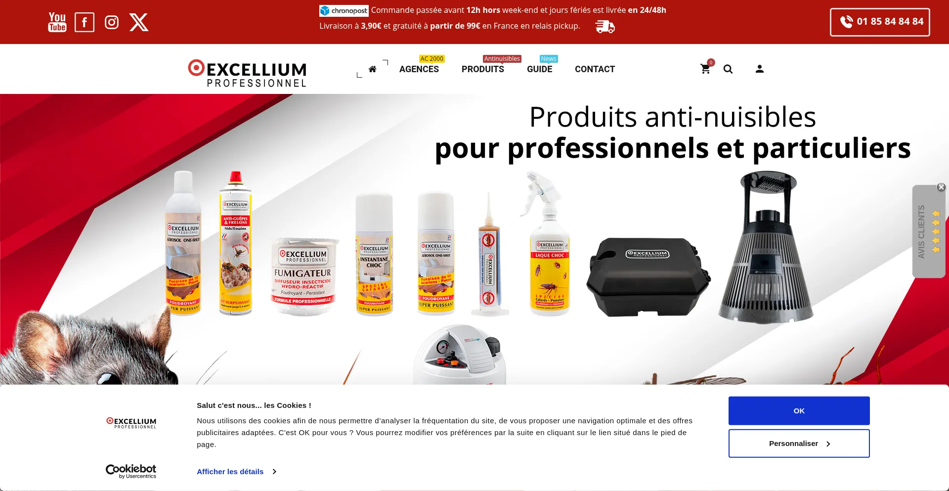 Website screenshot of Excellium-antinuisibles.com