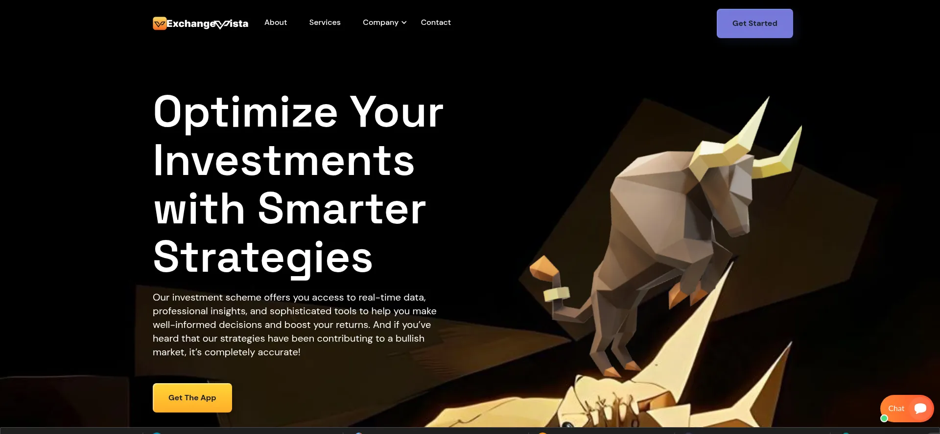 Website screenshot of Exchangevista.com