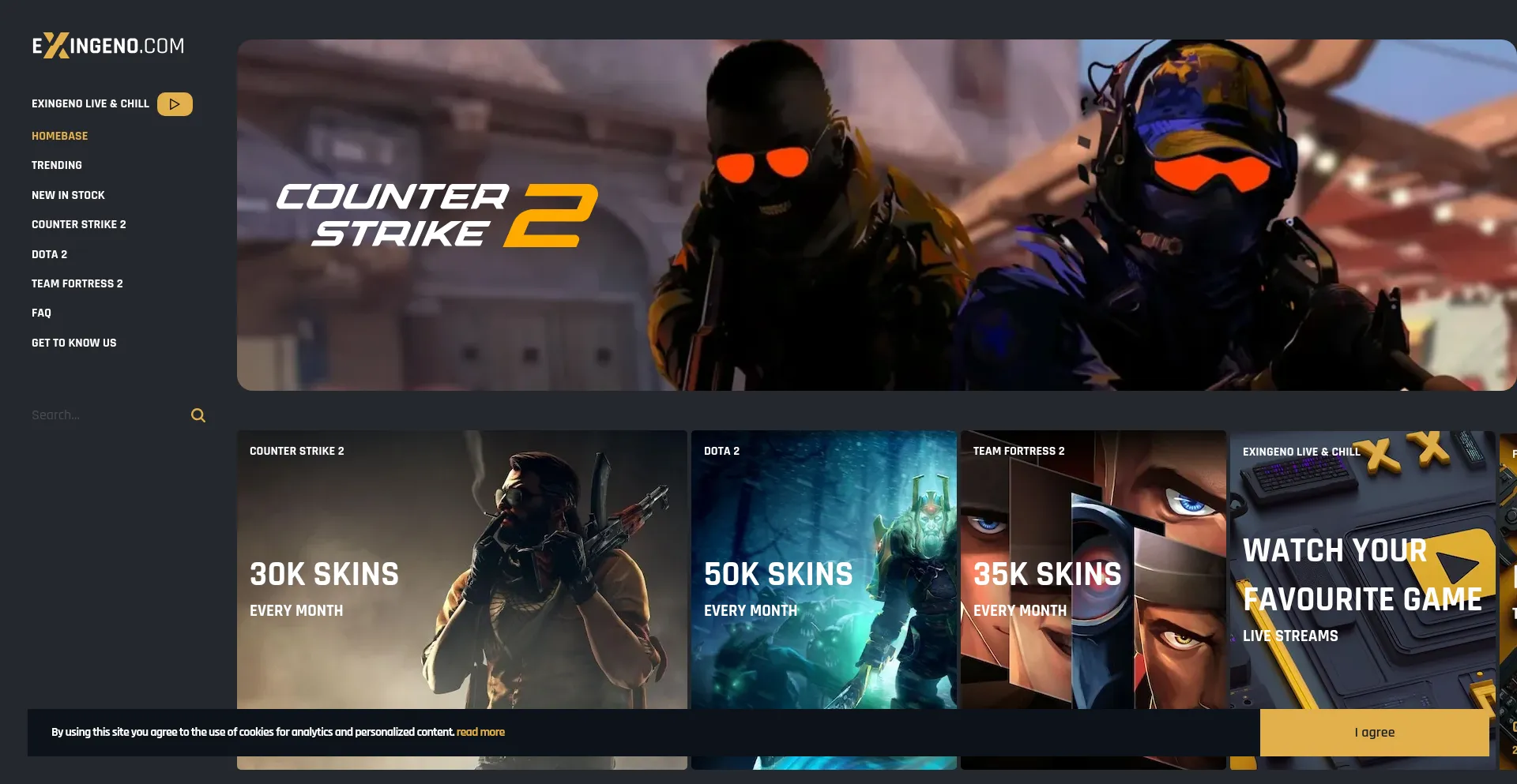 Website screenshot of Exingeno.com