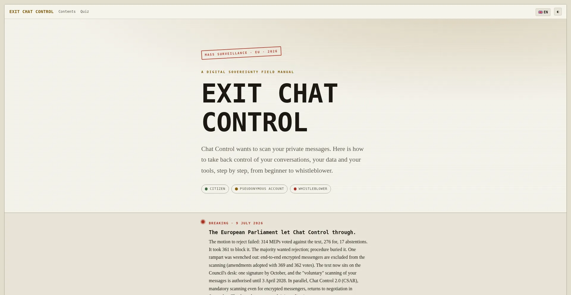Exitchatcontrol.org