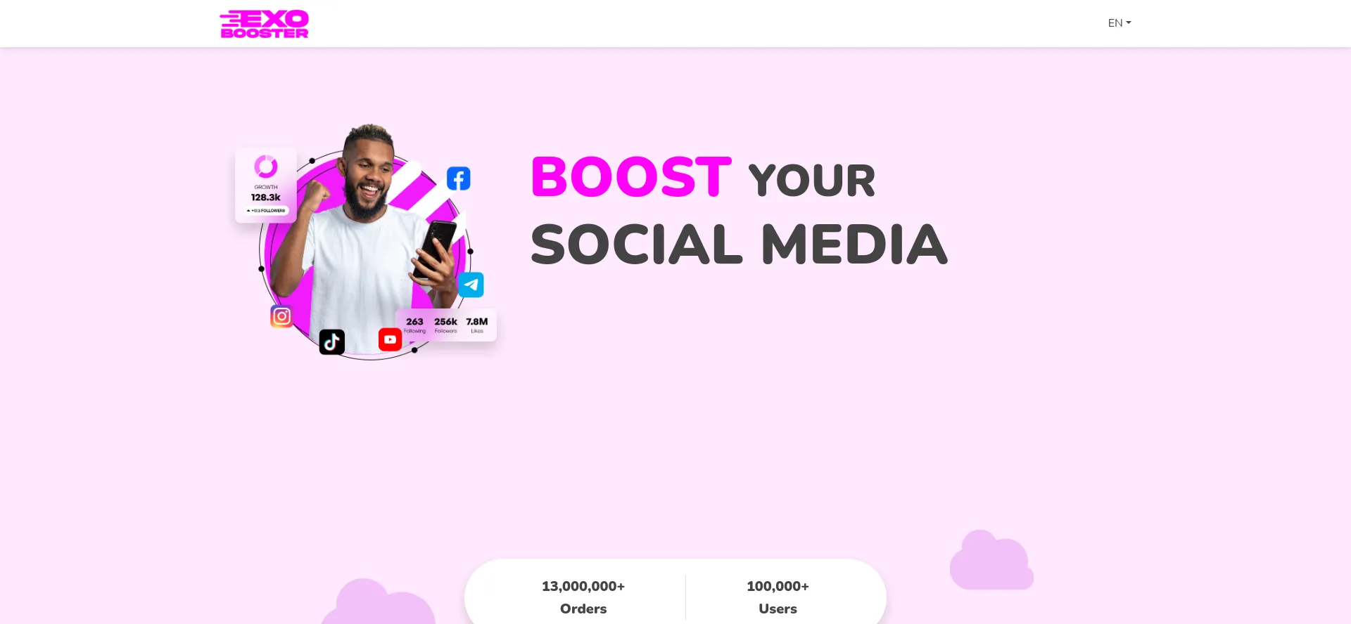 Website screenshot of Exobooster.site
