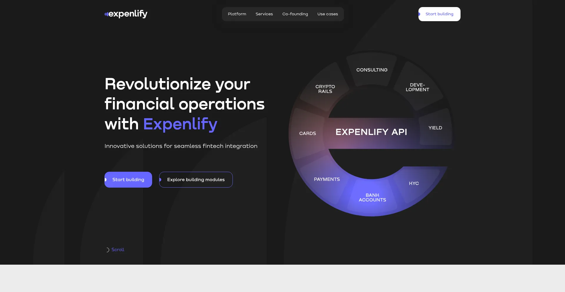 Website screenshot of Expenlify.com