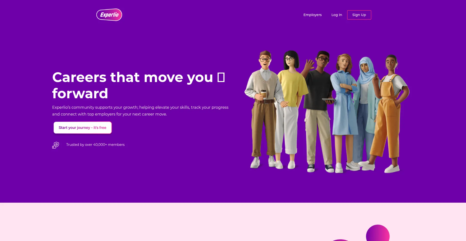 Website screenshot of Experlio.com