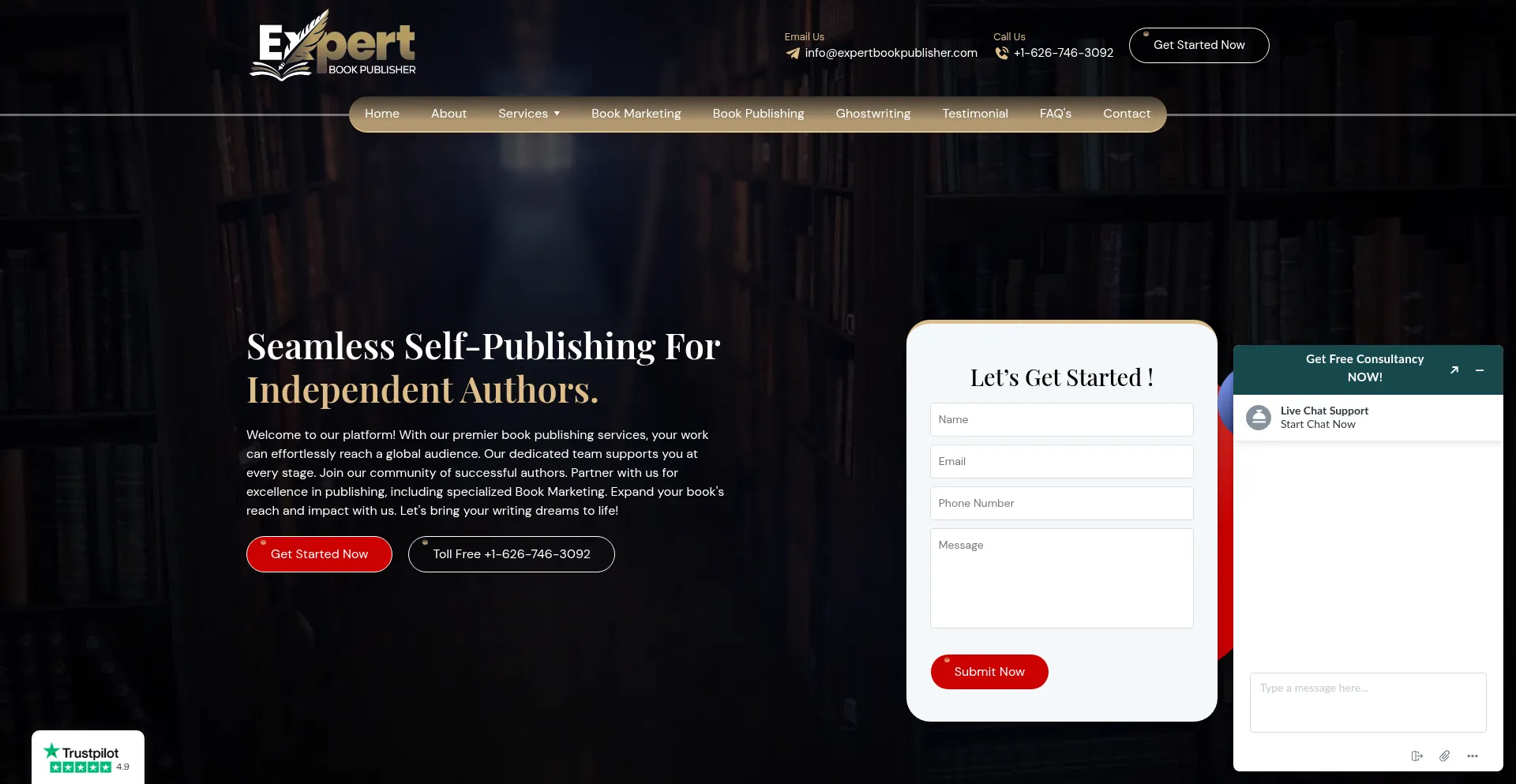 Expertbookpublisher.com Screenshot