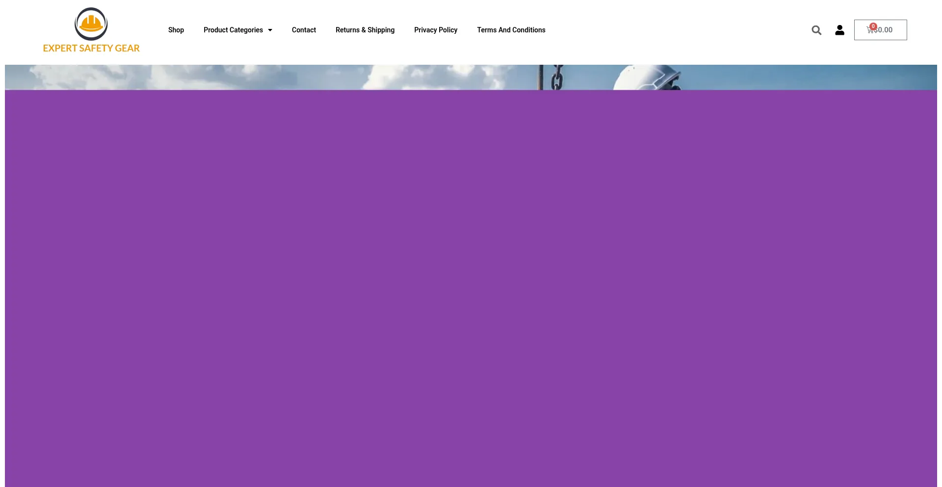 Website screenshot of Expertsafetygear.com