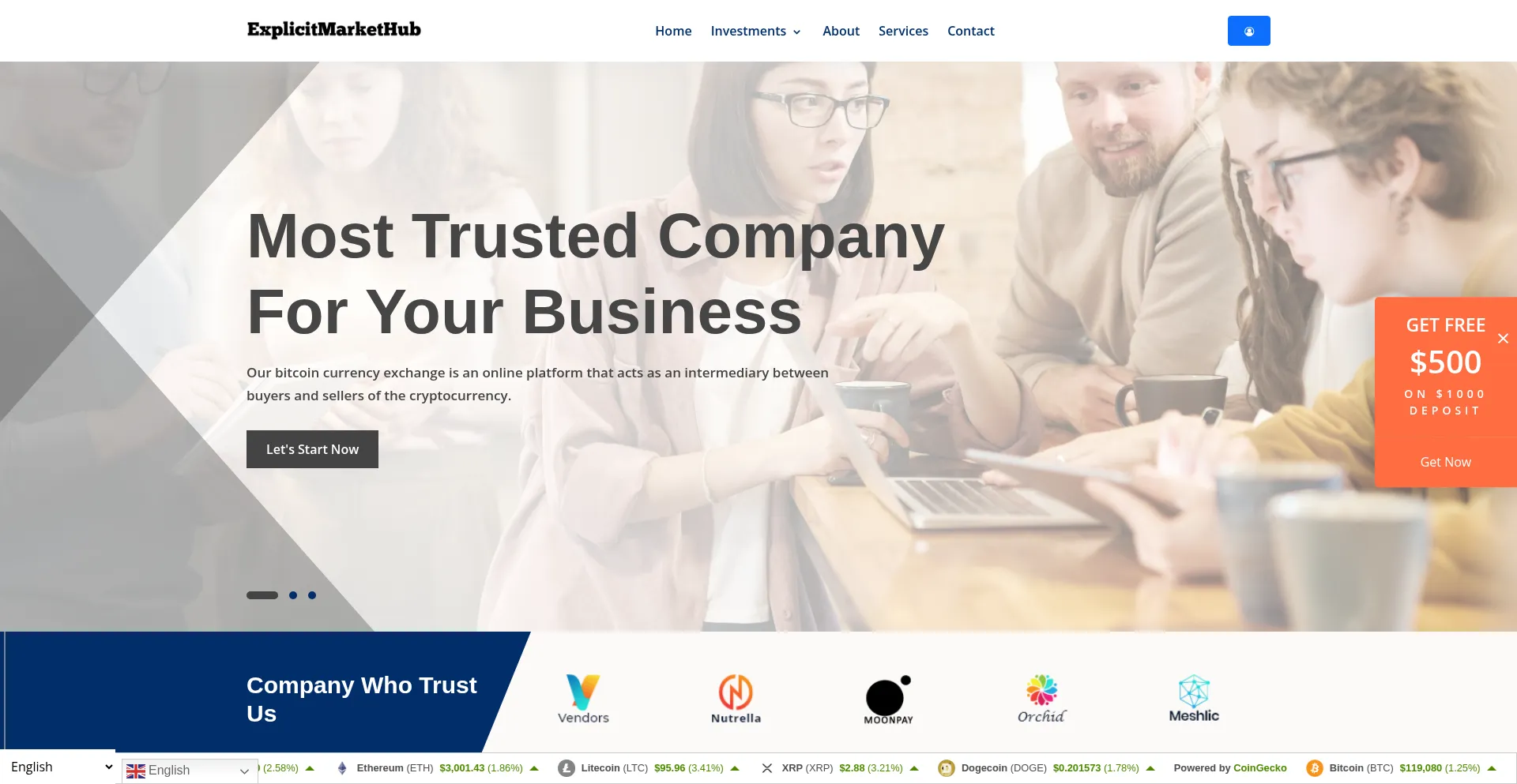 Website screenshot of Explicit-markethub.com