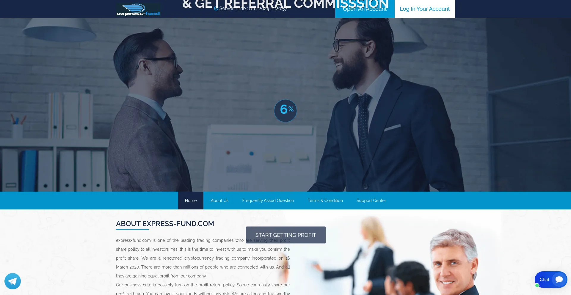Website screenshot of Express-fund.com