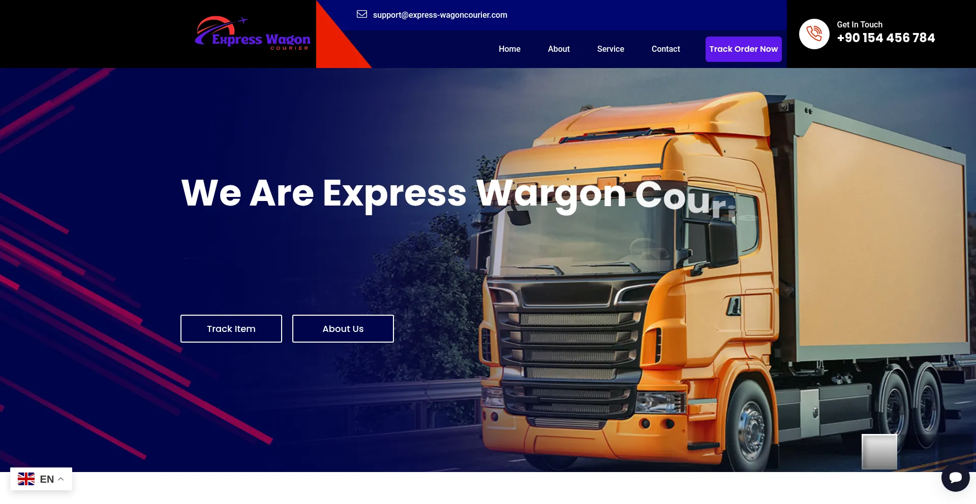 Website screenshot of Express-wagoncourier.com