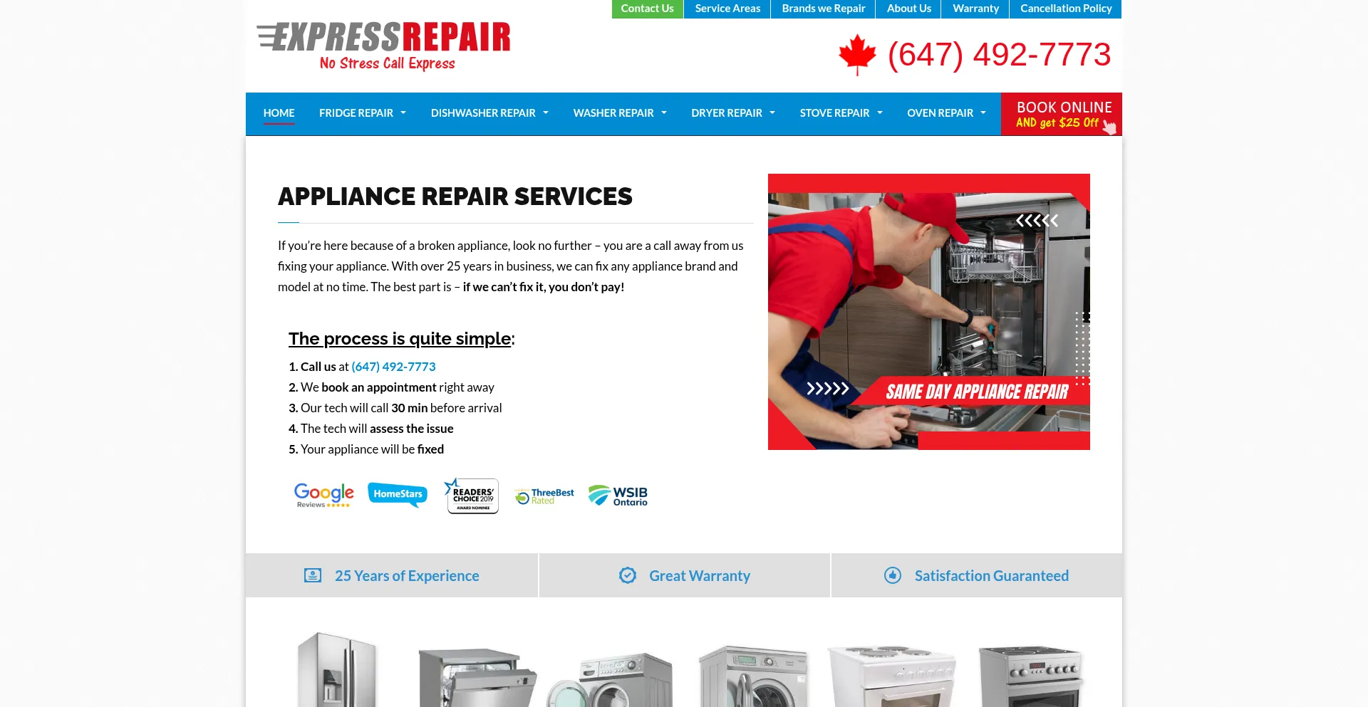 Expressrepair.ca Screenshot