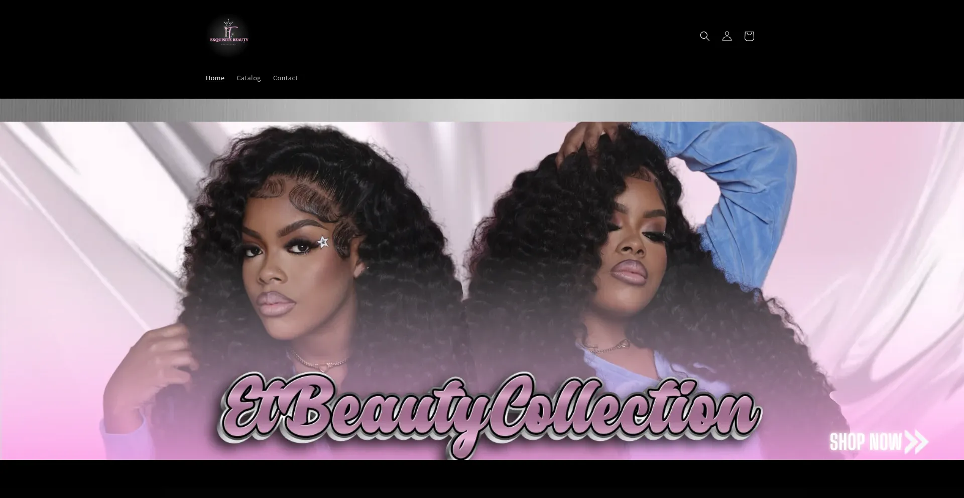 Website screenshot of Exquisitebeautycollectionn.myshopify.com
