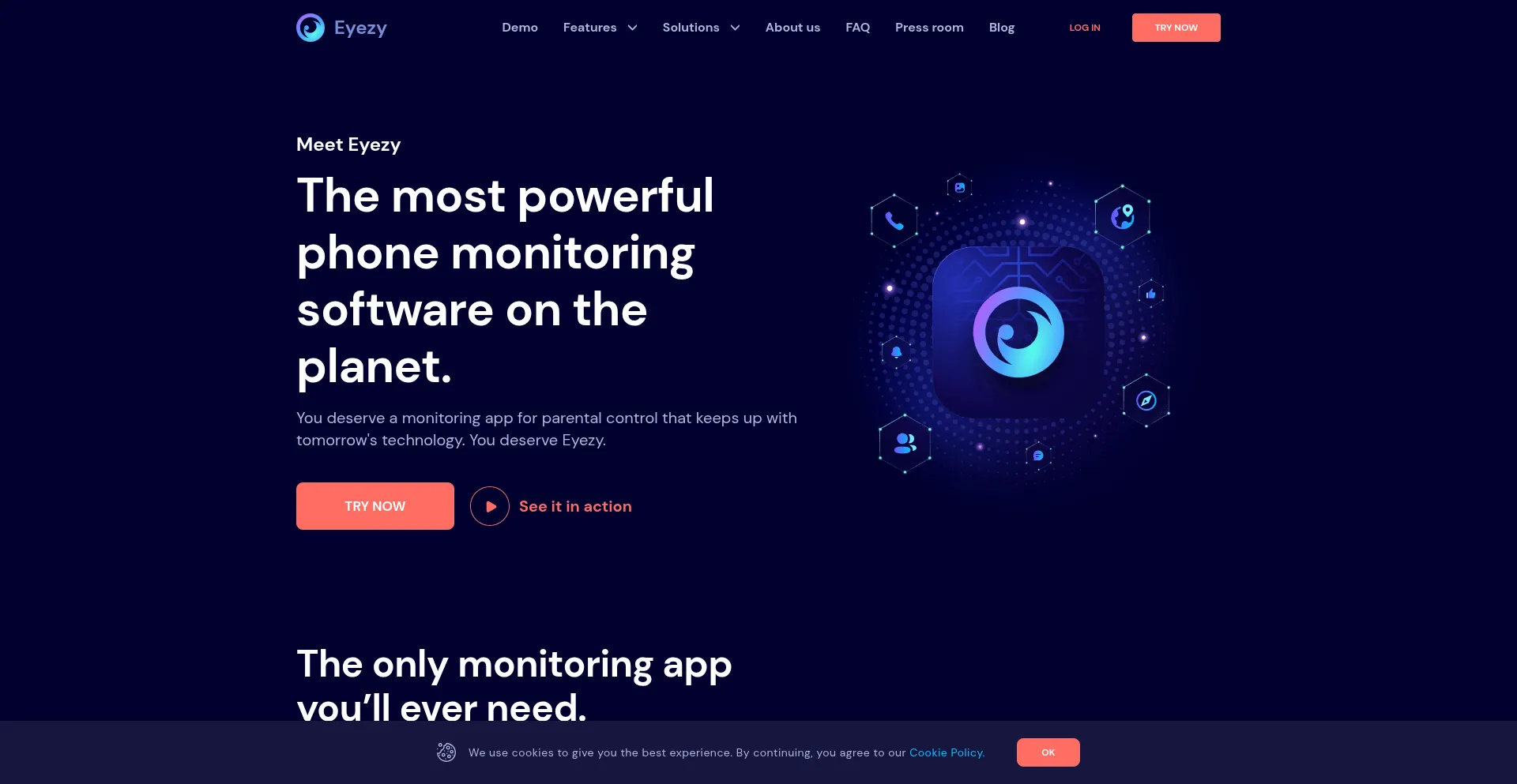 Website screenshot of Eyezy.com