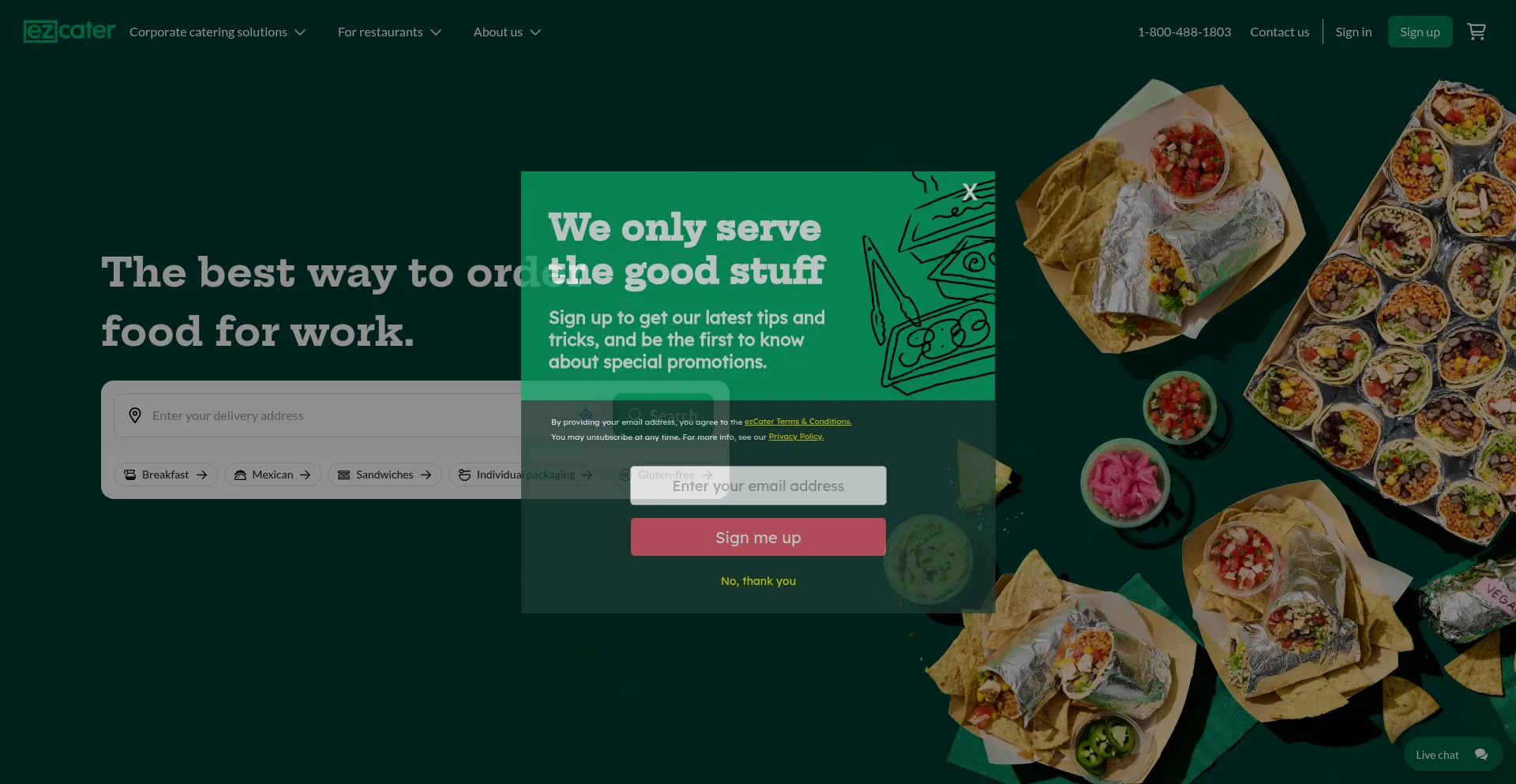 Ezcater.com Screenshot